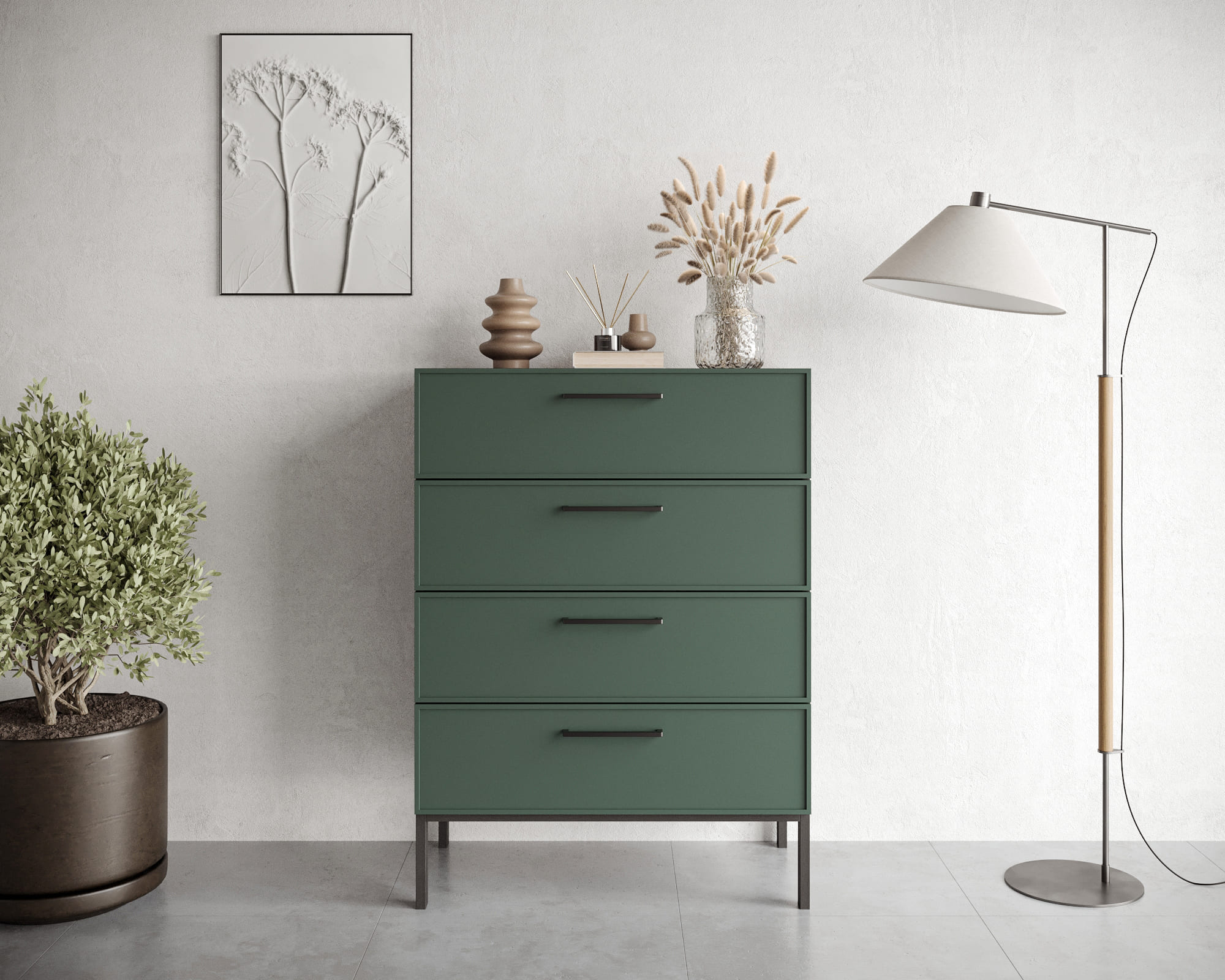 Комод вертикальный с четырьмя ящиками "Nicole" арт NEM18G в интернет-магазине