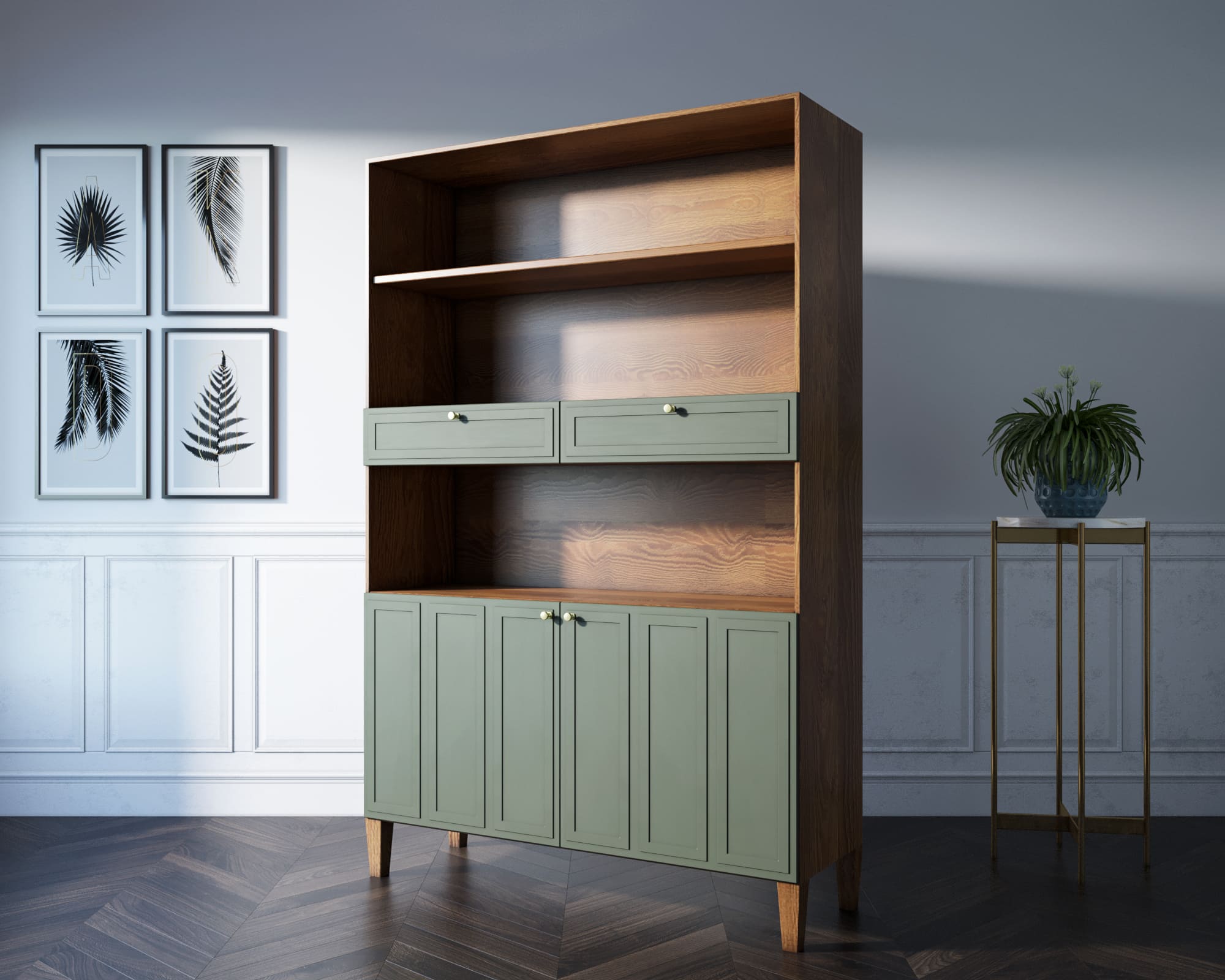 заказать Стеллаж широкий двухстворчатый "Andersen" арт AN17