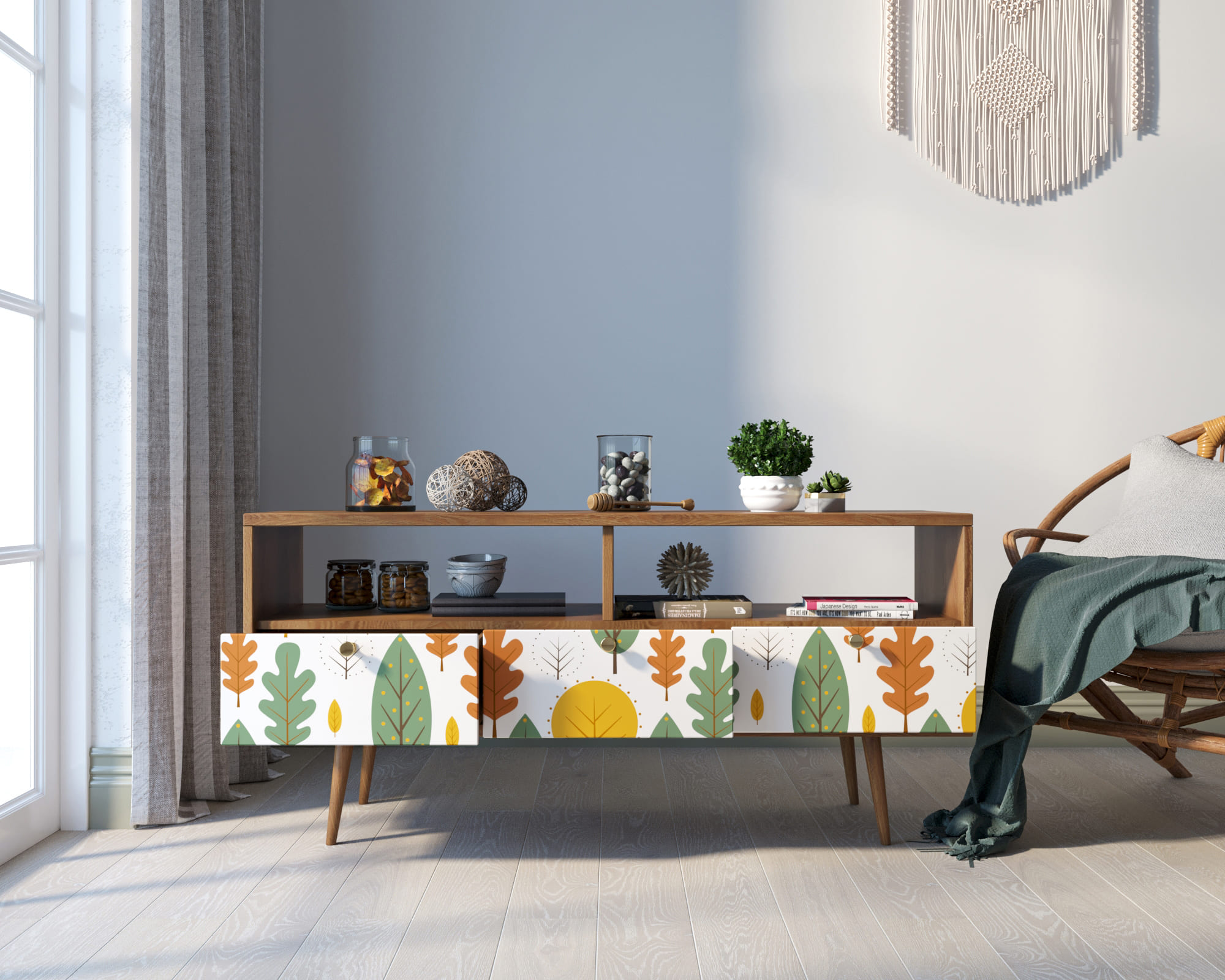 купить Консоль "Berber" с тремя ящиками принт 30 арт BB23/Print_30