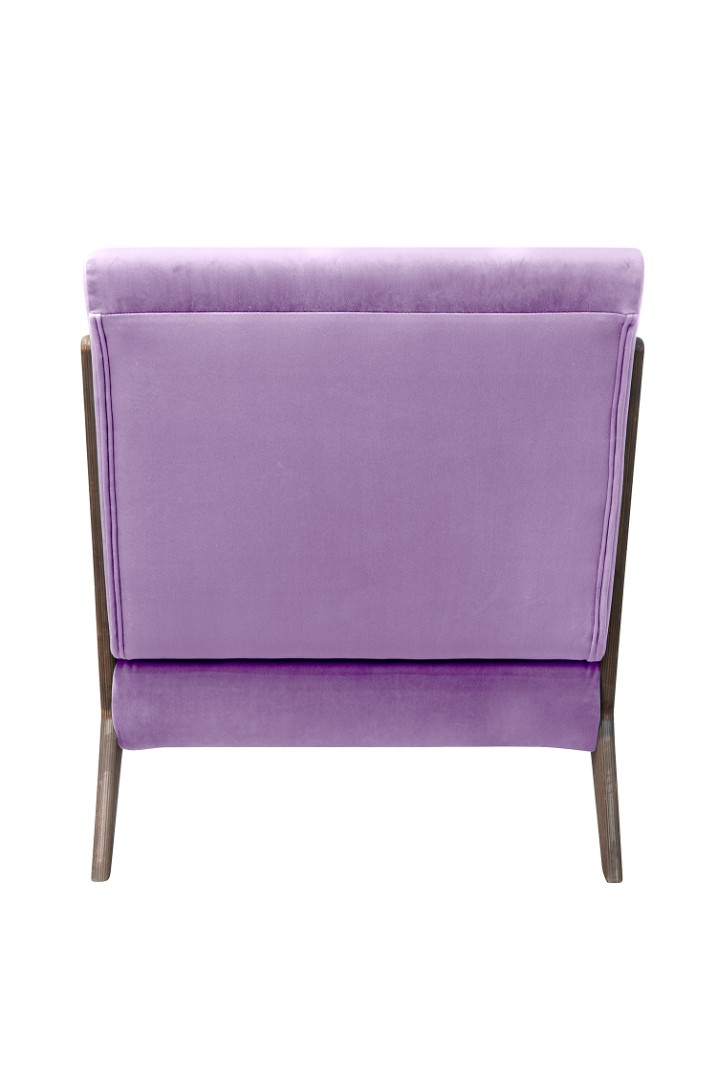 заказать Низкое кресло с деревянными подлокотниками Mody Purple фиолетовое в Москве заказать Низкое кресло с деревянными подлокотниками Mody Purple фиолетовое