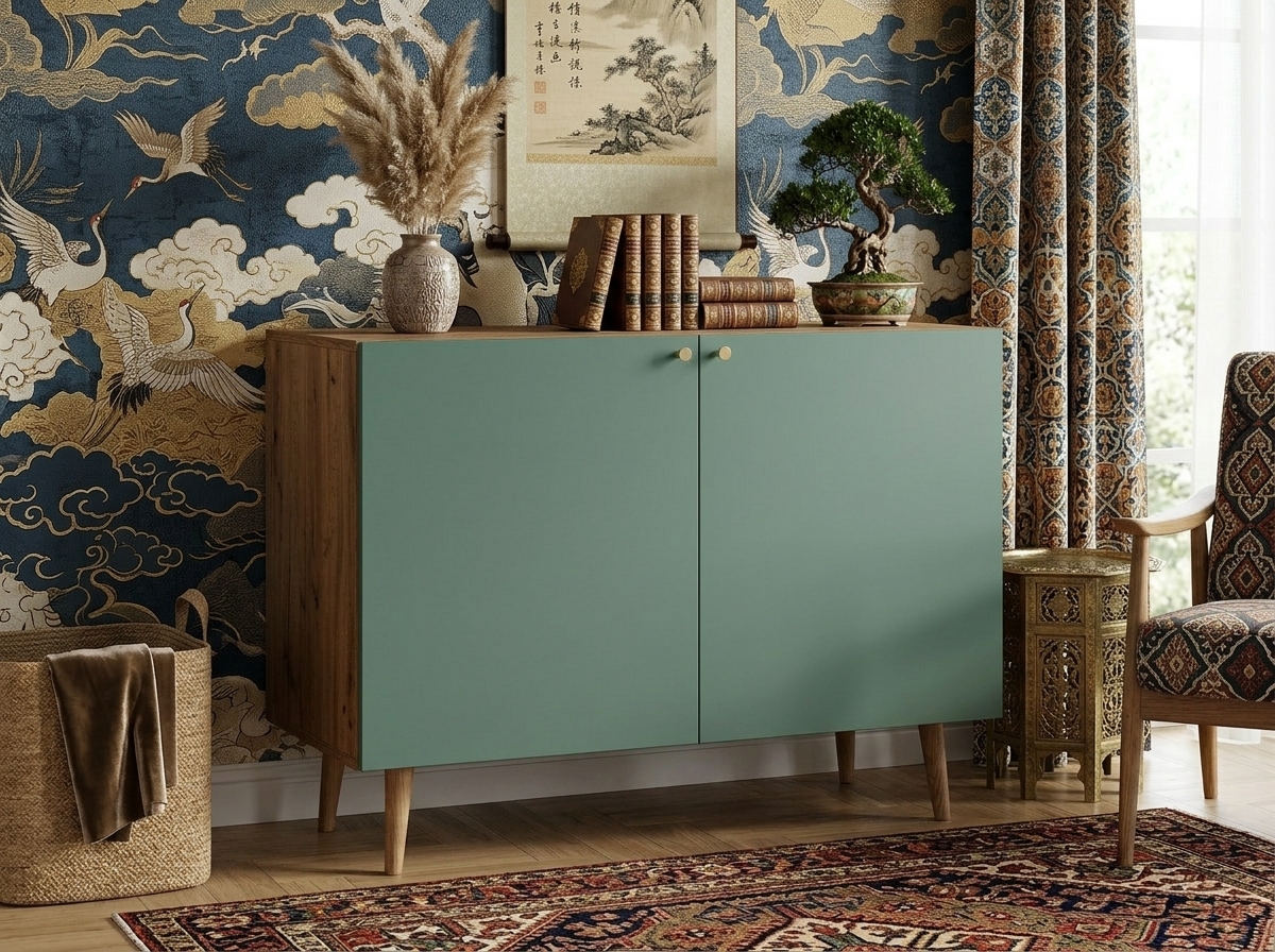 заказать Комод с принтом 3 "Бербер (Berber)" две дверки арт BB04/Print_6000