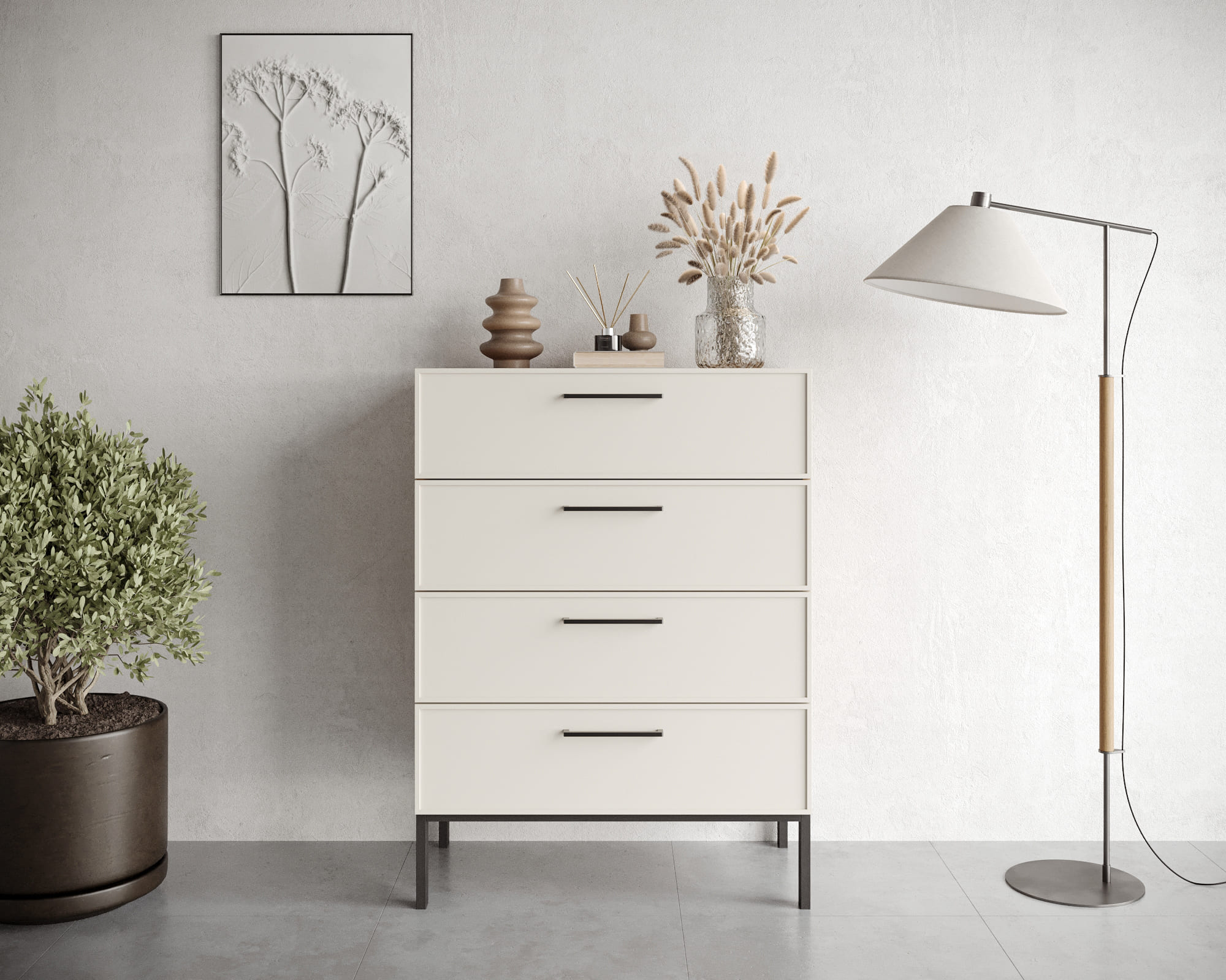 Комод вертикальный с четырьмя ящиками "Nicole" арт NEM18 в интернет-магазине