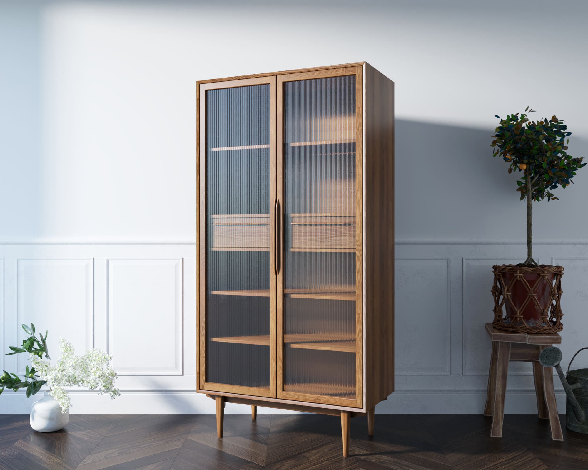 заказать Буфет "Bruni" высокий с витражными стеклами арт BR51