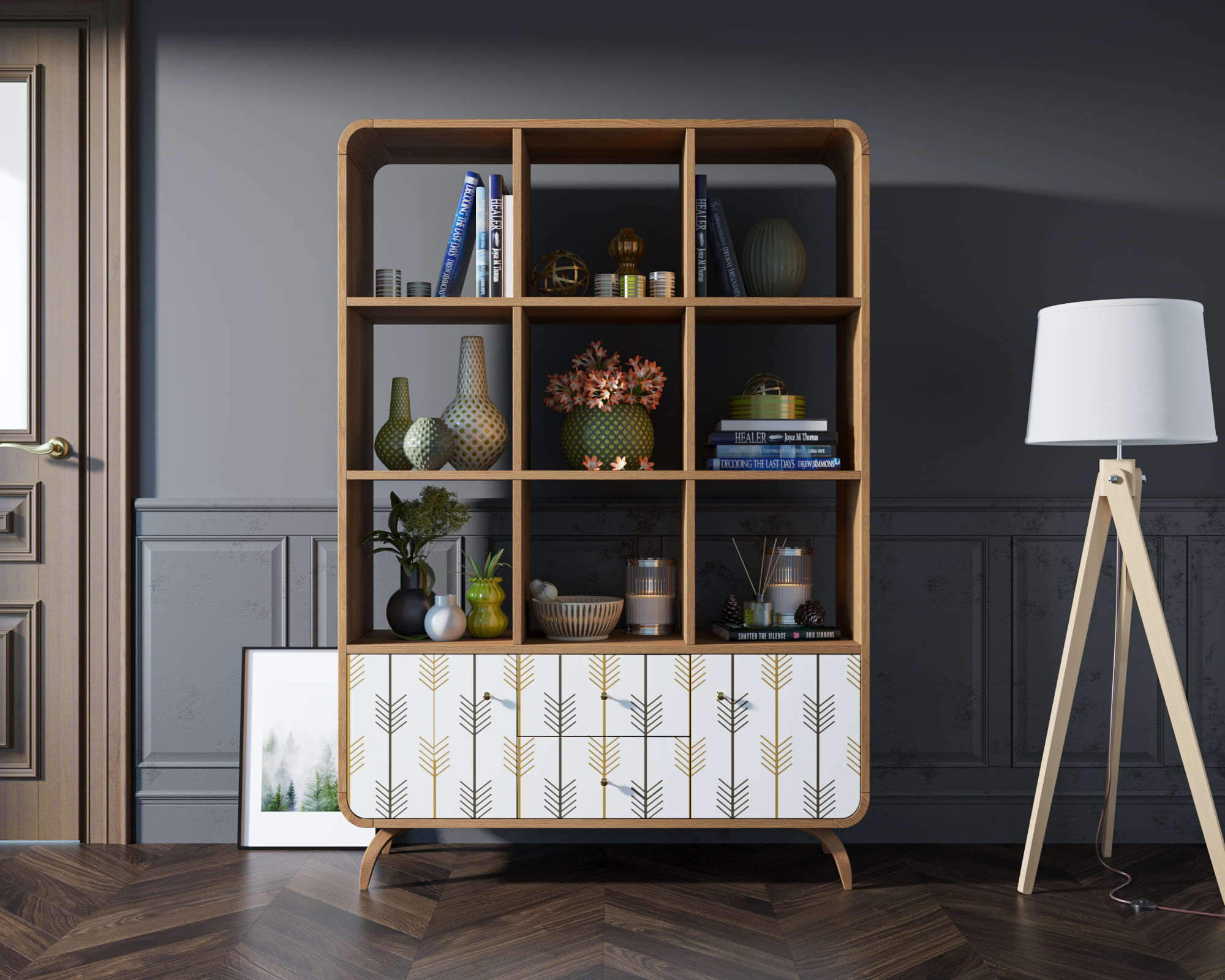 Стеллаж "Ellipse" принт 2 арт EL13/print_2 в интернет-магазине