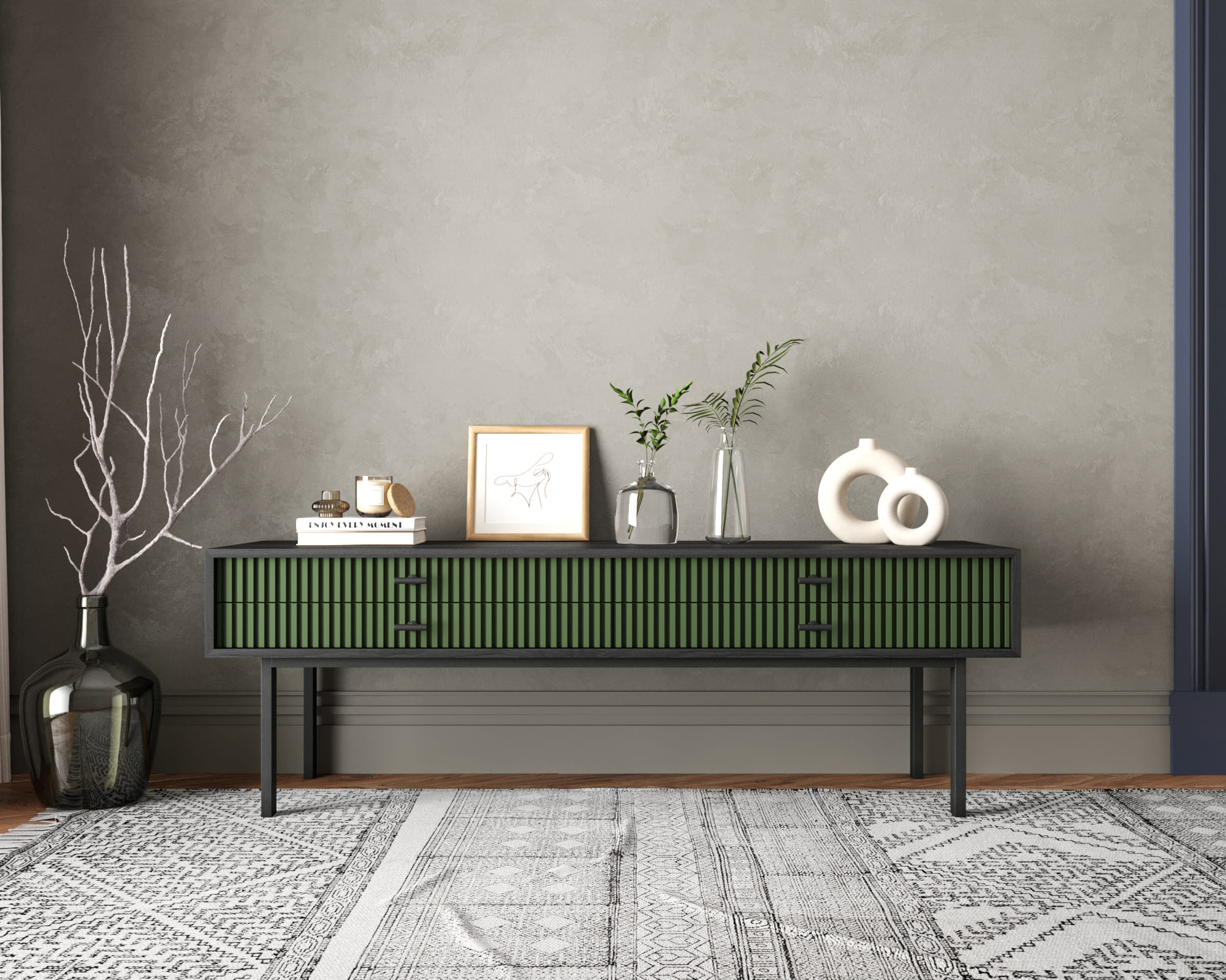 Консоль с двумя ящиками "Emerson" арт EM23/green/L в интернет-магазине