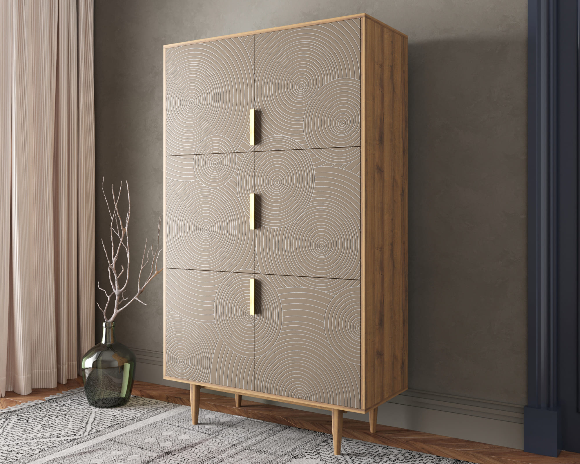 заказать Большой комод с шестью дверками "Line" R20/beige