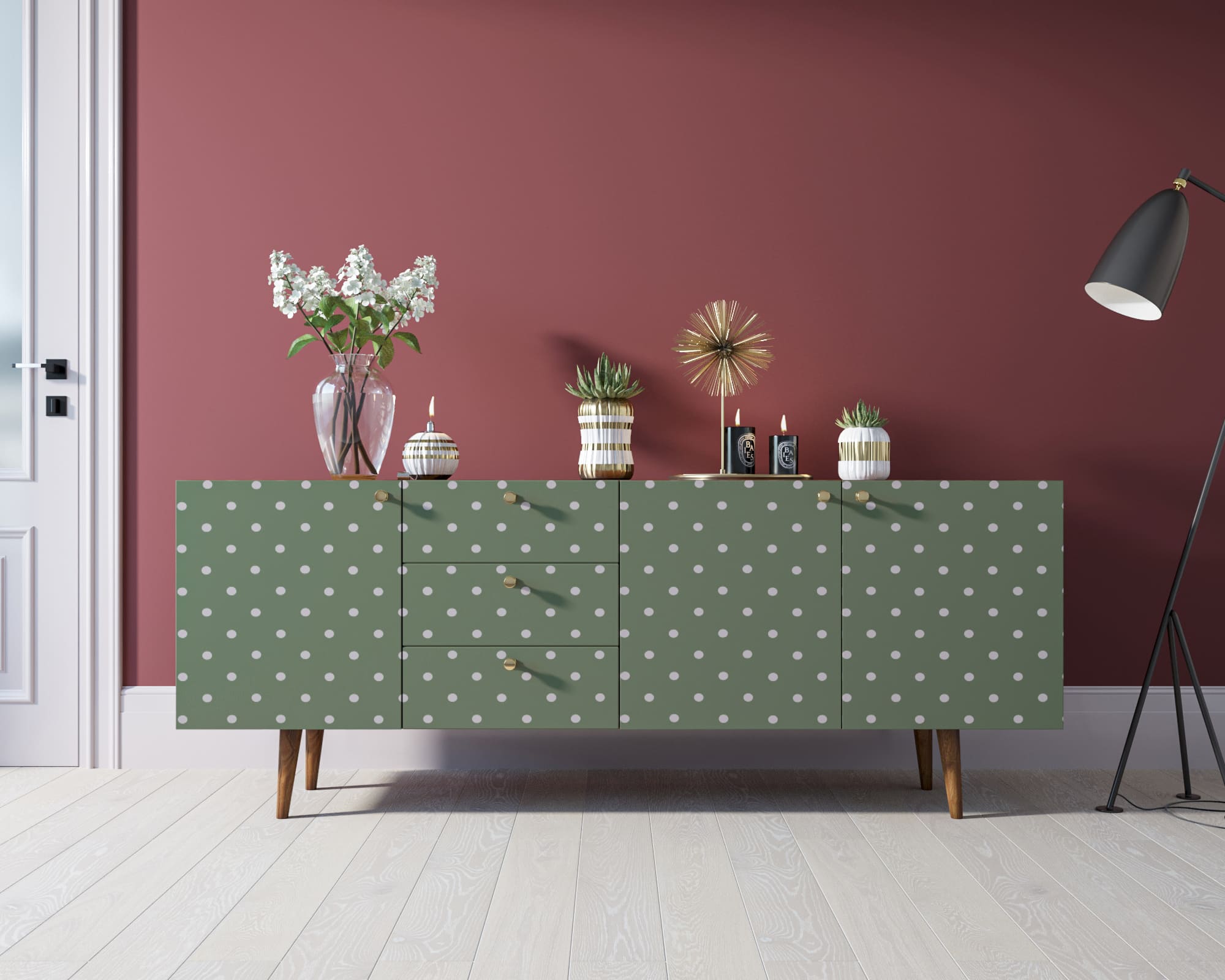 Комод "Berber" удлиненный принт 12 арт BB11/Print_12 в интерьере