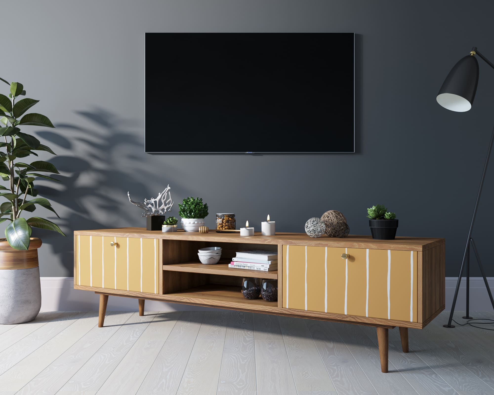 заказать Комод "Berber" с нишей низкий под TV принт 43 арт BB49/Print_43