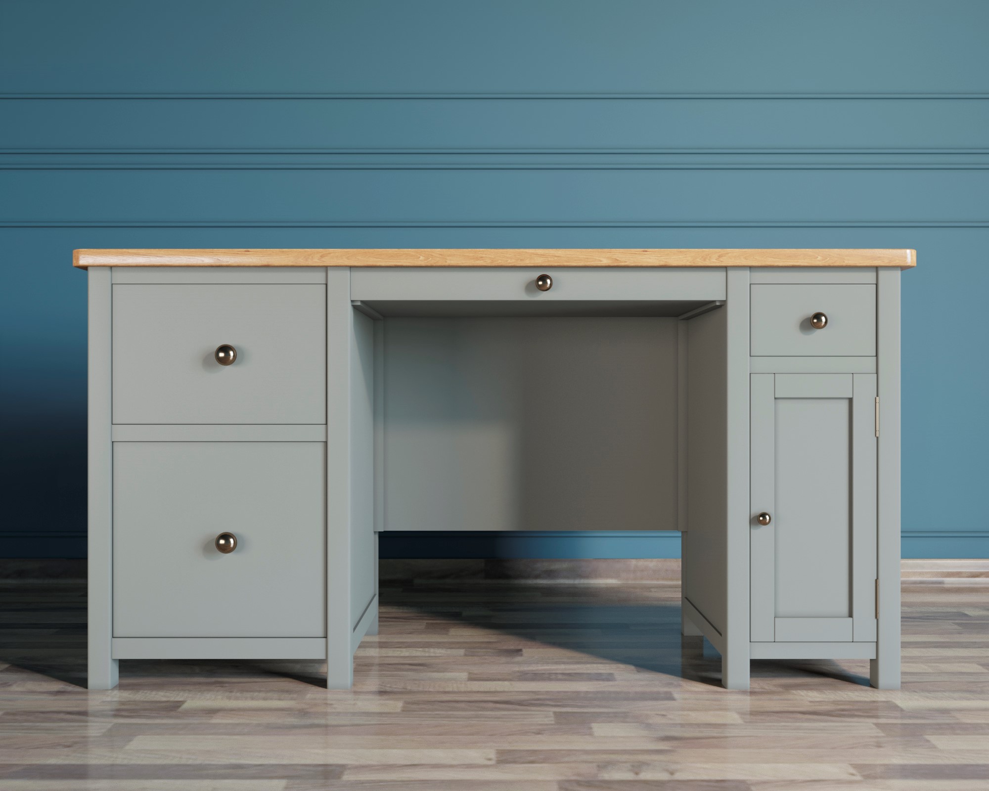 Большой рабочий стол "Jules Verne" с узкой тумбой серый арт JV14ETGG в интернет-магазине