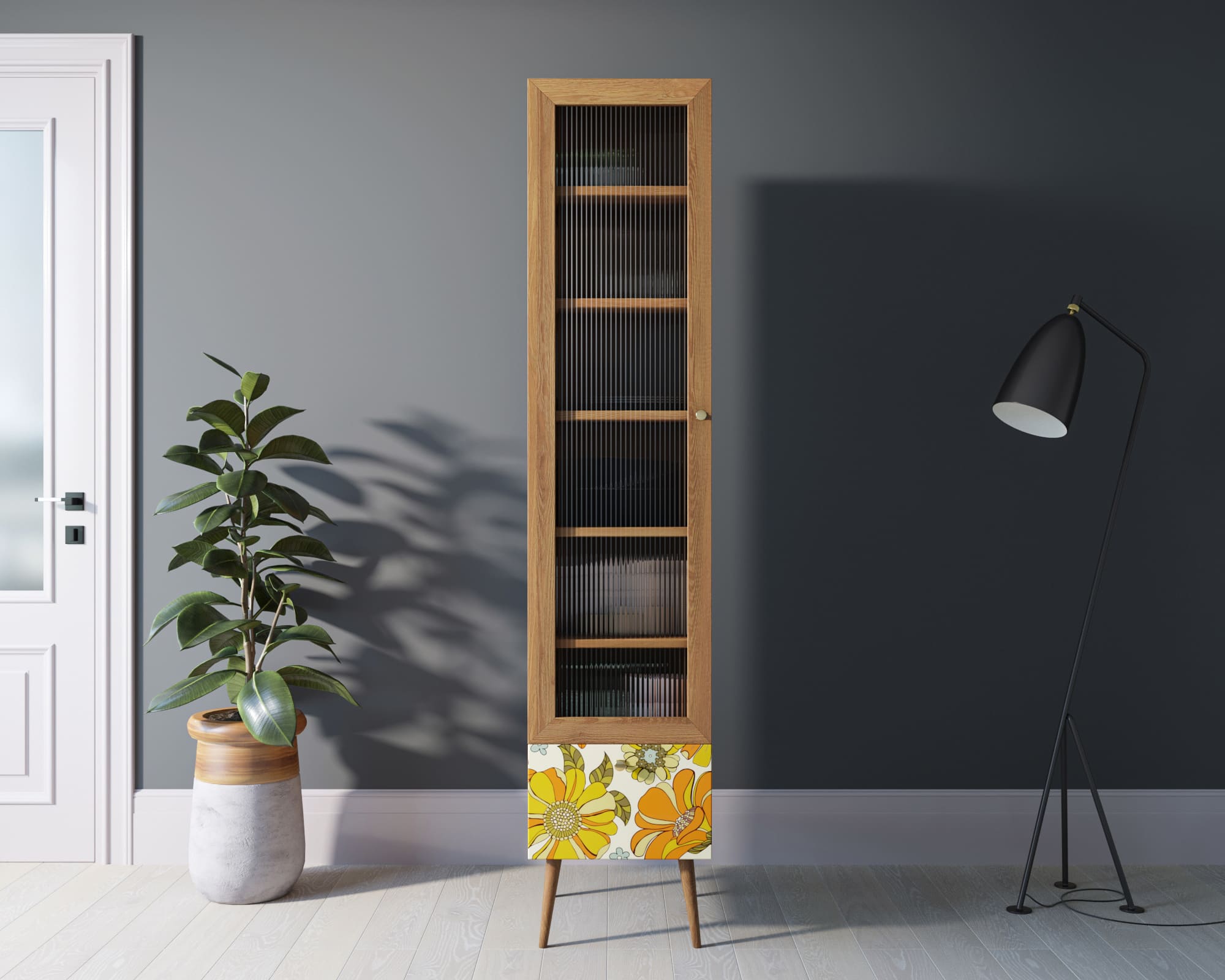 Буфет "Berber" одностворчатый с ящиком принт 47 арт BB48/Print_47 в интернет-магазине