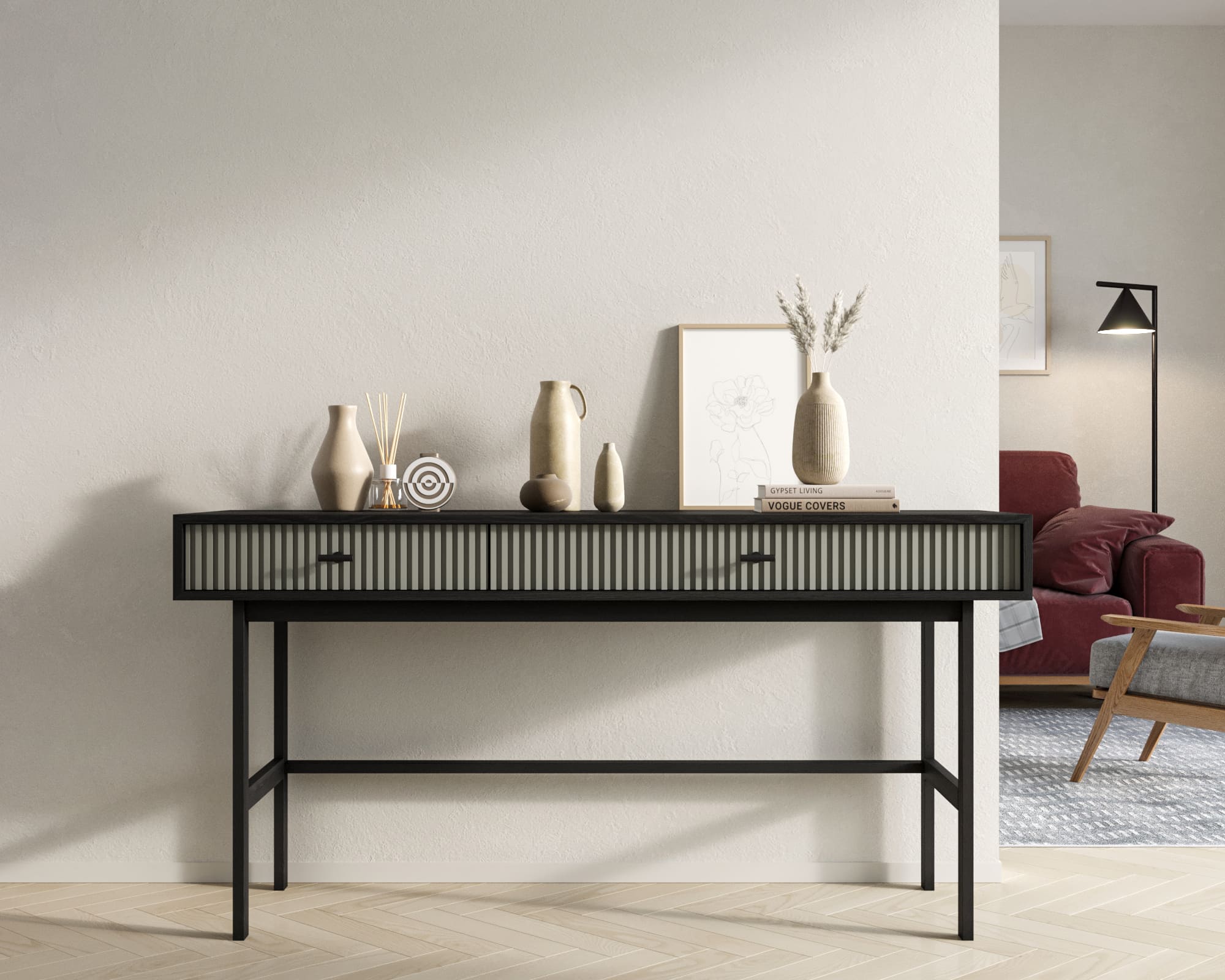 Консоль с двумя ящиками "Emerson" арт EM22/gray/L в интернет-магазине в Москве Консоль с двумя ящиками "Emerson" арт EM22/gray/L в интернет-магазине