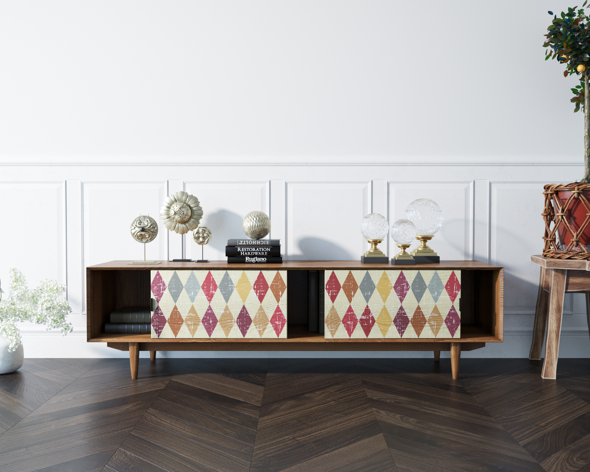 заказать Консоль в Скандинавском стиле под TV "Bruni print" арт BR-22P