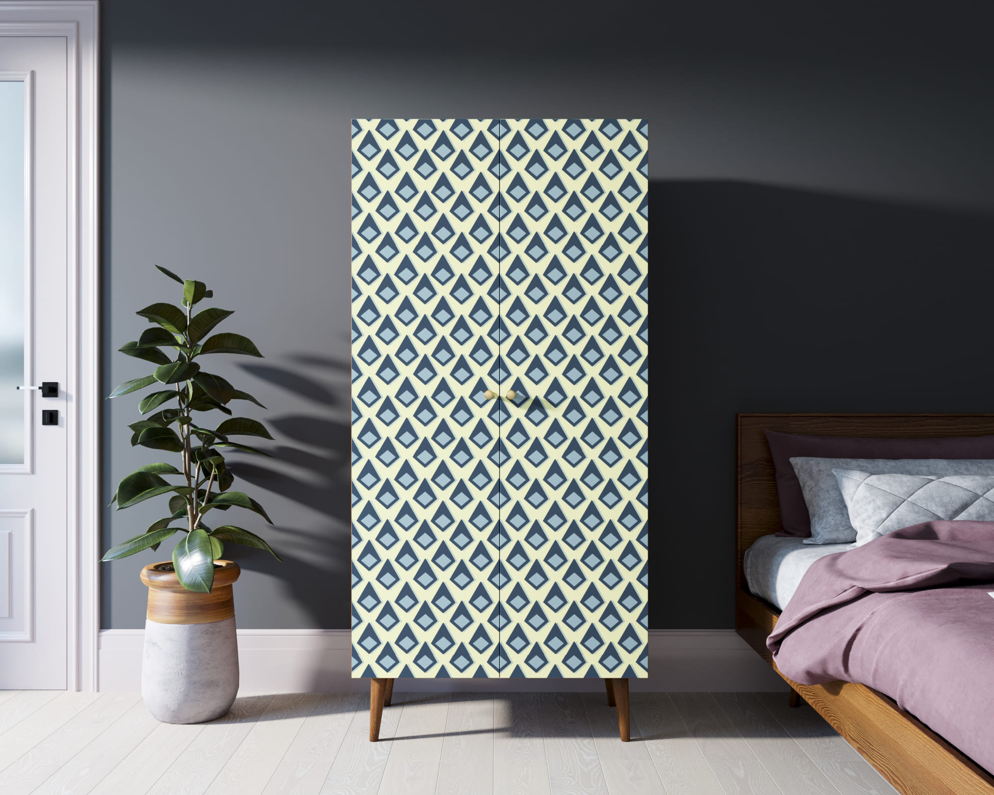 Шкаф малый двухстворчатый "Berber" принт 13 арт BB08/Print_13 в интерьере в Москве Шкаф малый двухстворчатый "Berber" принт 13 арт BB08/Print_13 в интерьере