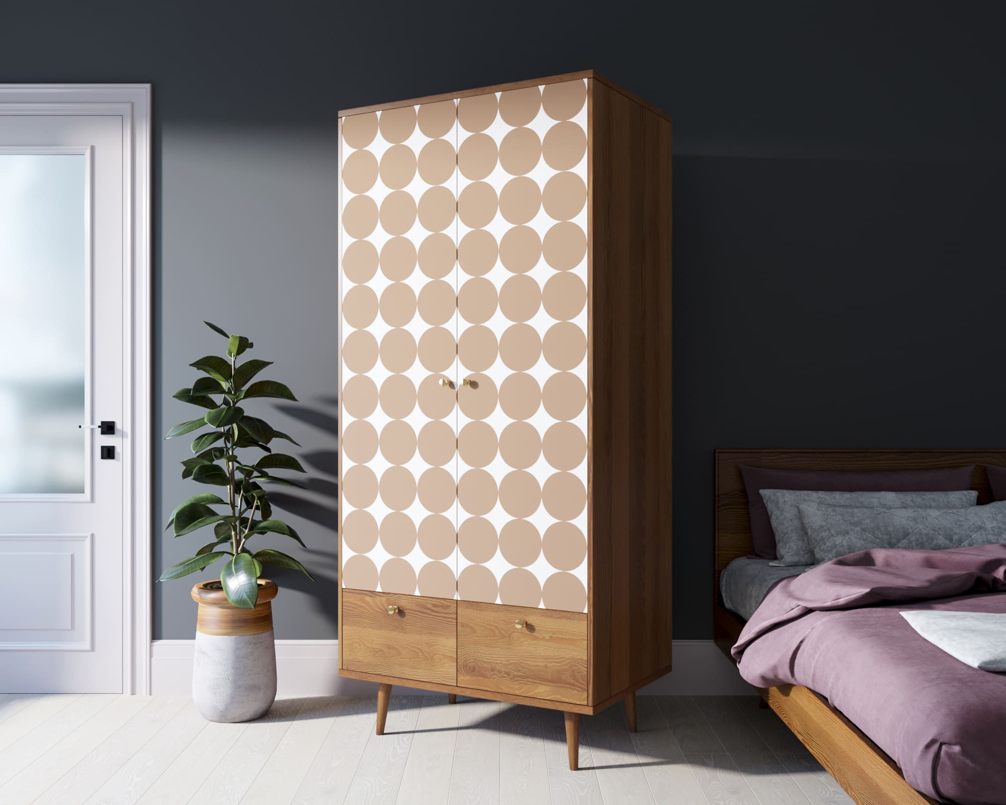 фото Шкаф двухстворчатый "Berber" принт 17 арт BB16/Print_17