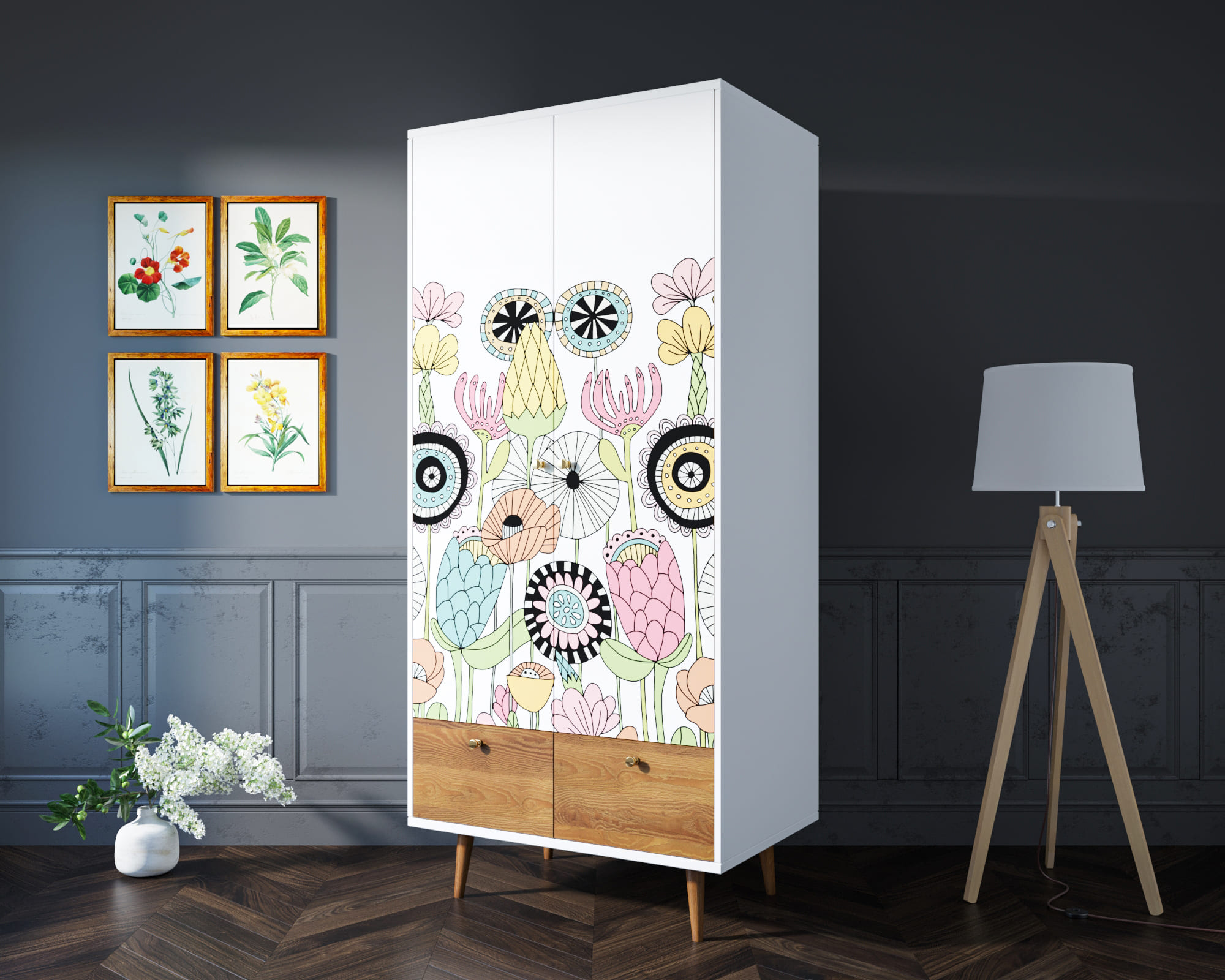 Шкаф двухстворчатый "Berber" принт 3 арт BB16/Print_03 в интернет-магазине в Москве Шкаф двухстворчатый "Berber" принт 3 арт BB16/Print_03 в интернет-магазине