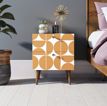 купить Тумбочка "Berber" с двумя ящиками 14 принт арт BB03/Print_14, разноцветная