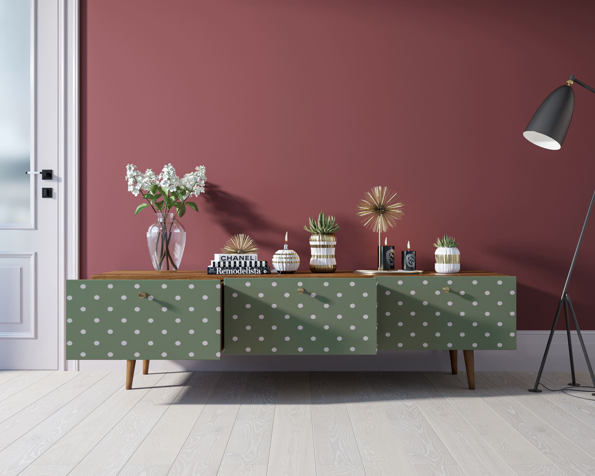 Комод "Berber" с ящиками низкий под TV принт 12 арт BB19/Print_12 в интернет-магазине