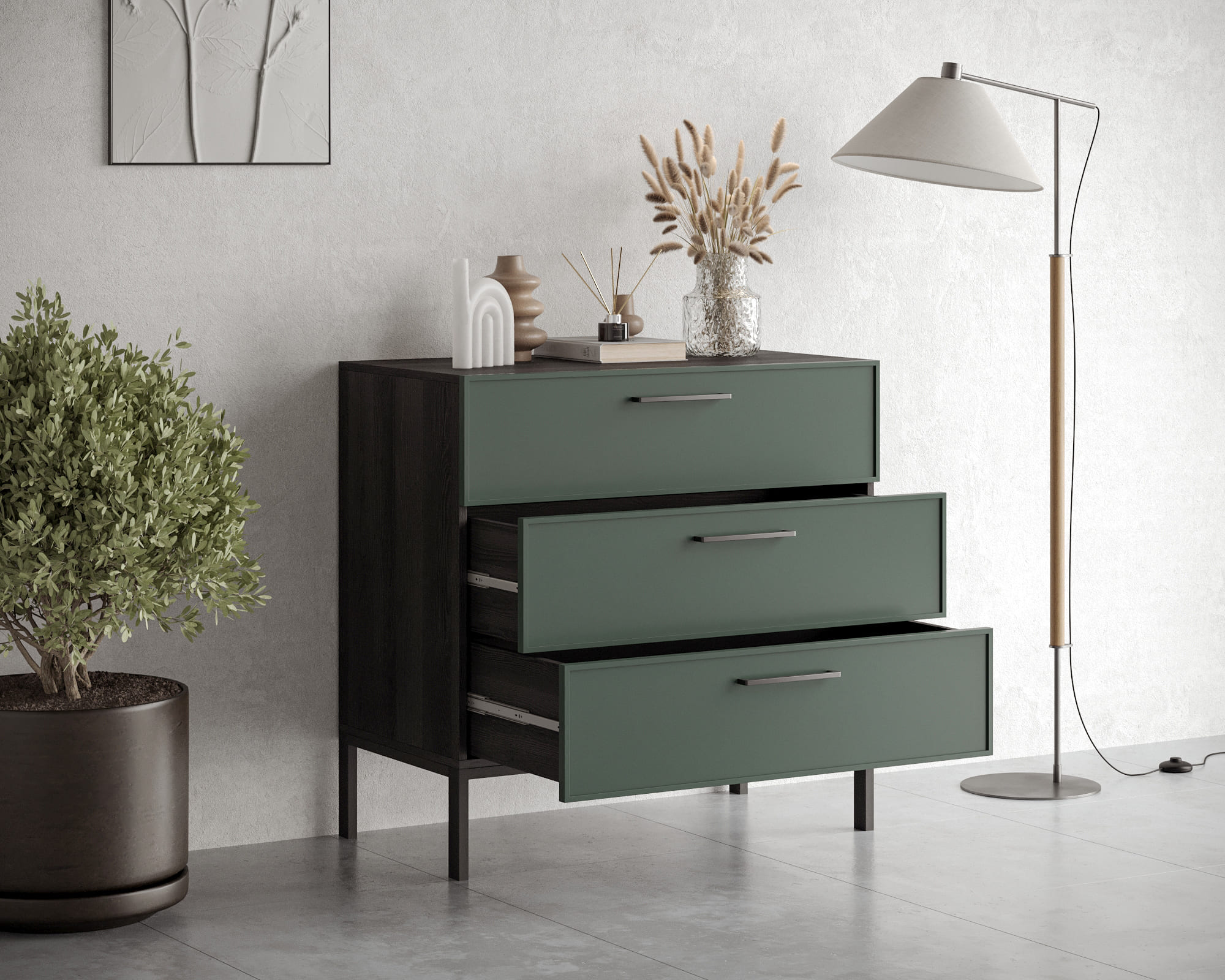 купить Комод с тремя ящиками "Nicole" NLN12G