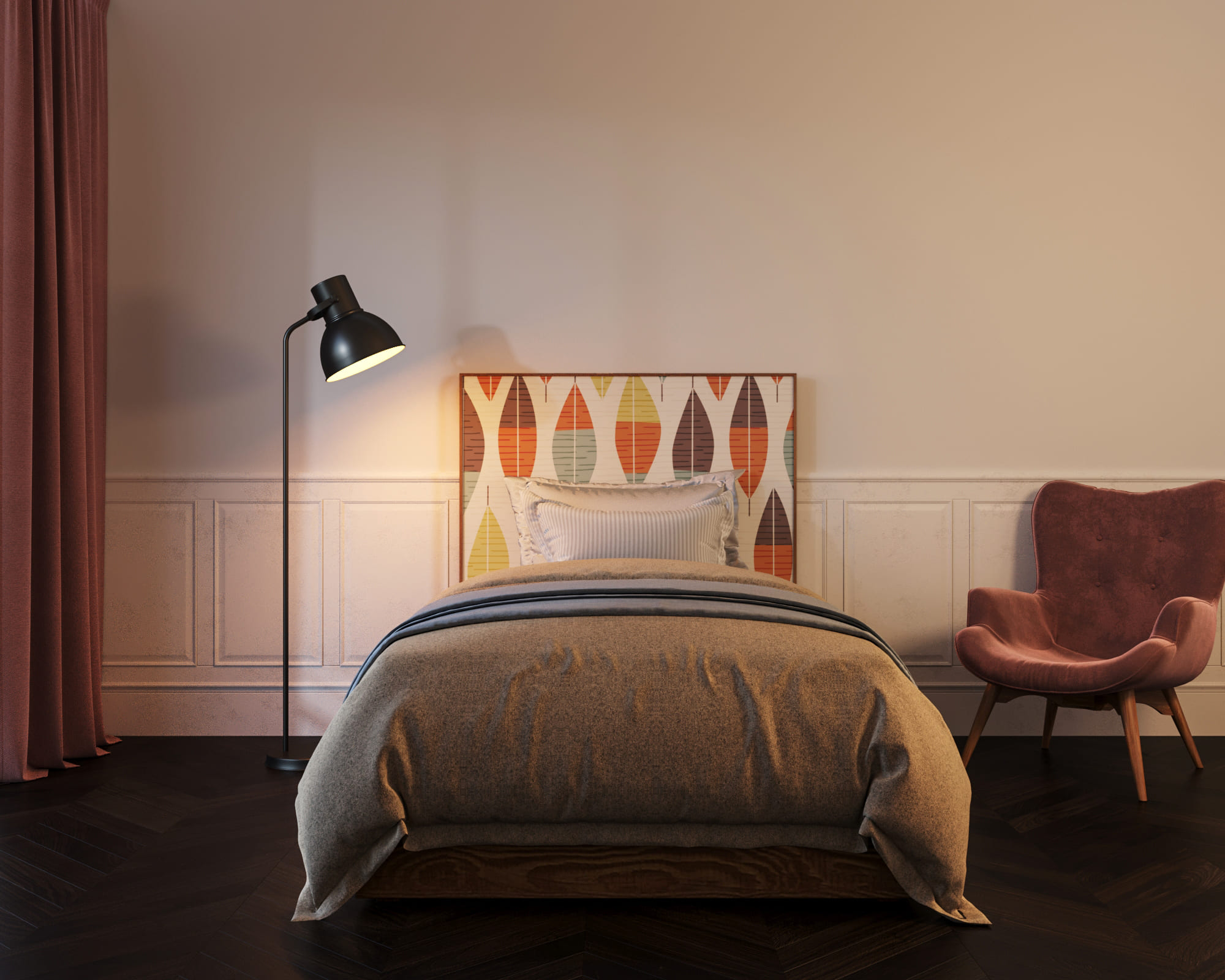 купить Кровать "Berber" 120х200 см принт 48 арт BB42/Print_48 в Москве купить Кровать "Berber" 120х200 см принт 48 арт BB42/Print_48