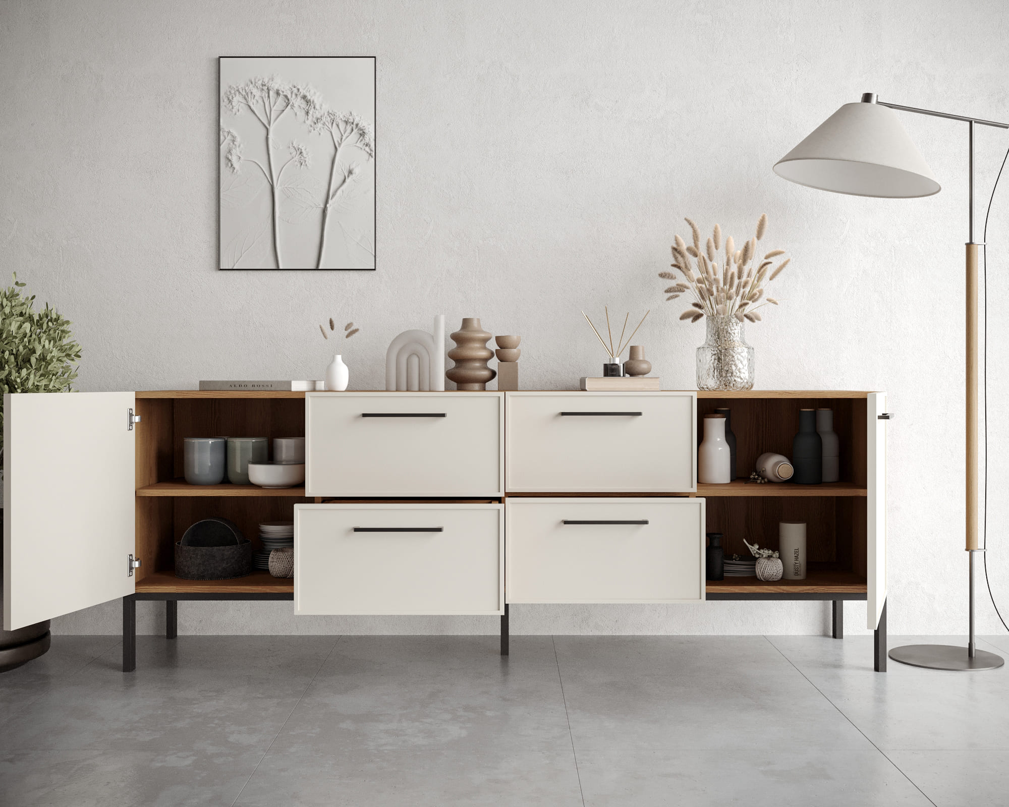 купить Комод две дверки и четыре ящика "Nicole" цвет Белый, арт NEM19 в Москве купить Комод две дверки и четыре ящика "Nicole" цвет Белый, арт NEM19