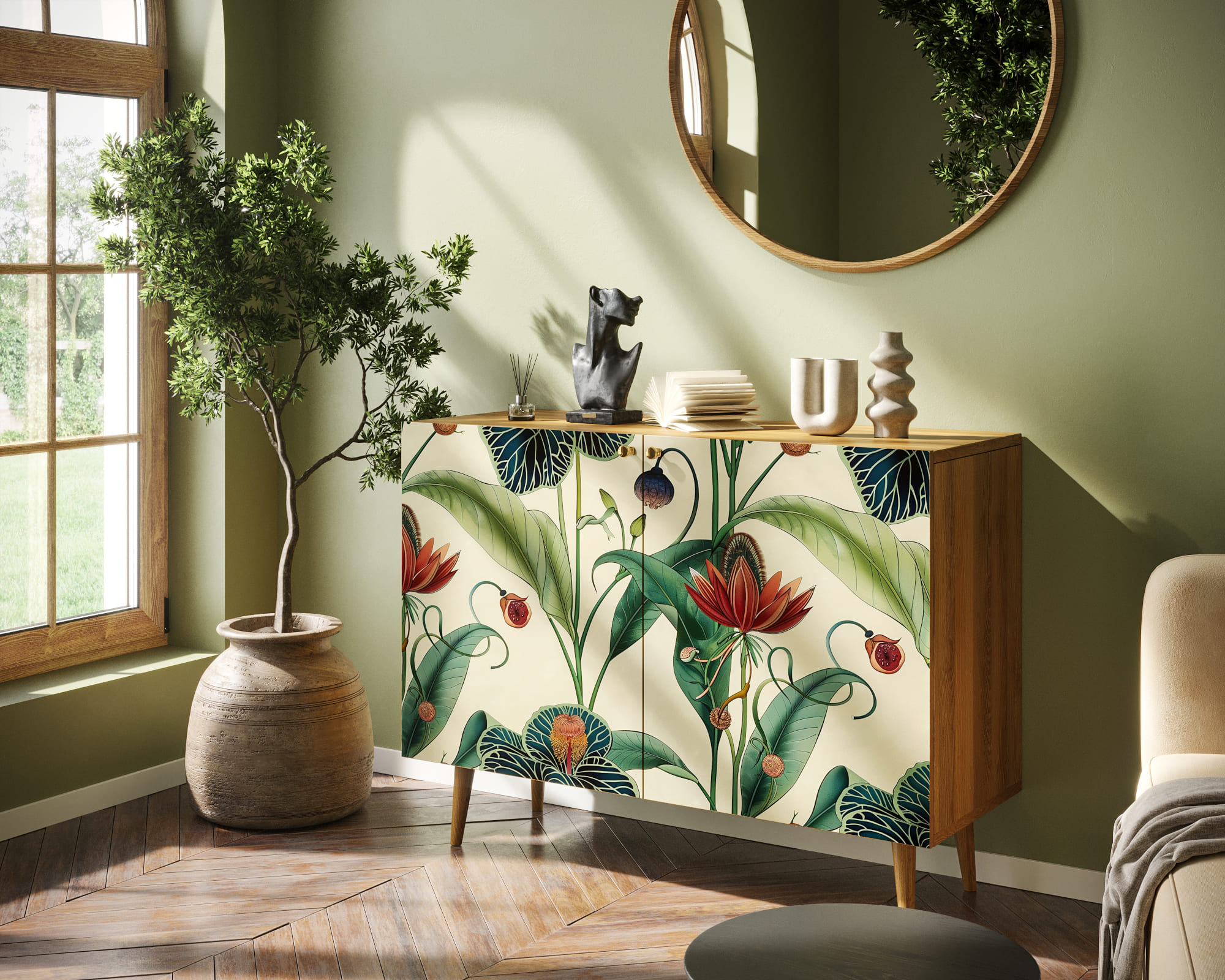 заказать Комод "Berber" две дверки 55 принт арт BB04/Print_55