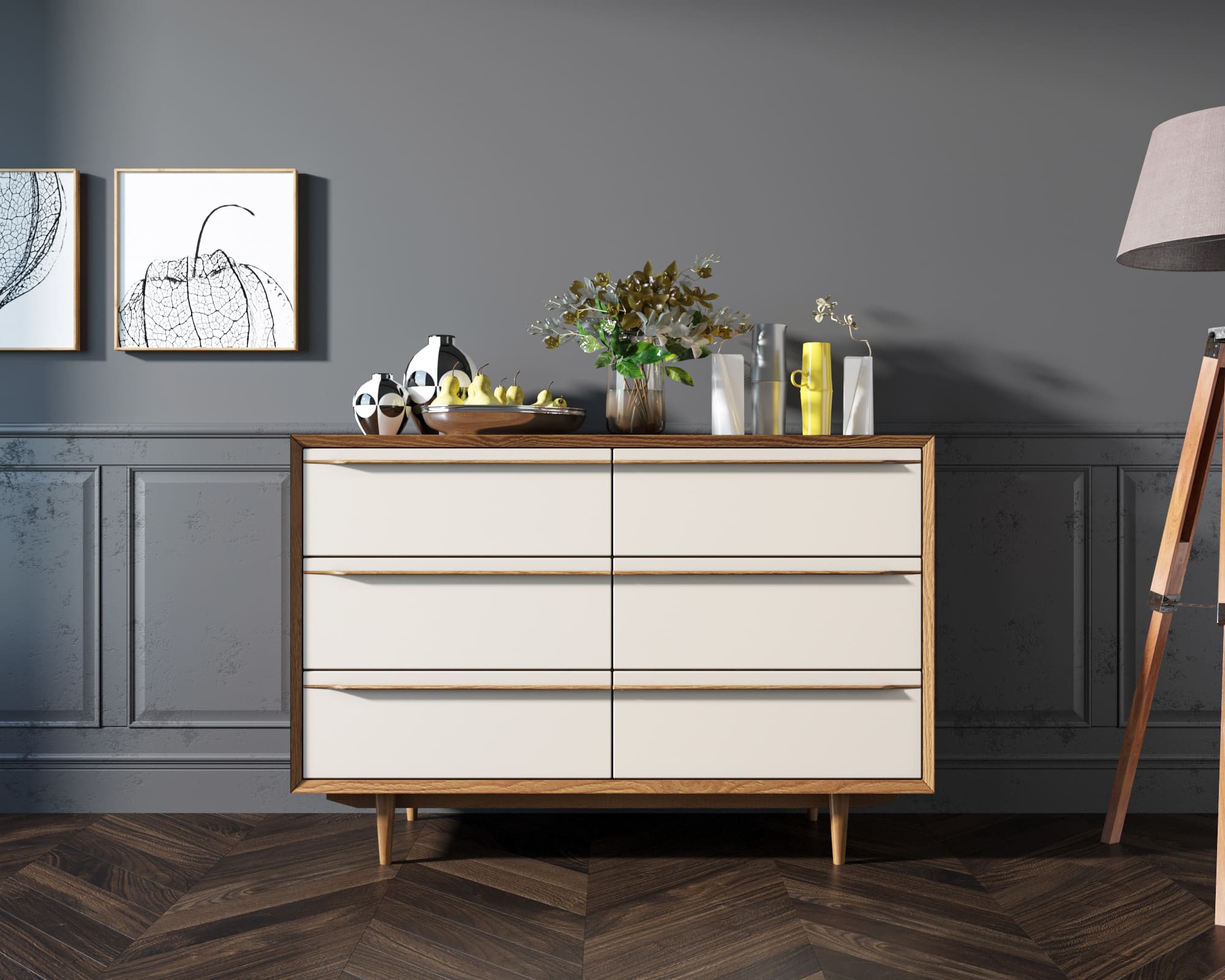 фото Комод "Bruni white" с шестью ящиками арт BR05WH в Москве фото Комод "Bruni white" с шестью ящиками арт BR05WH