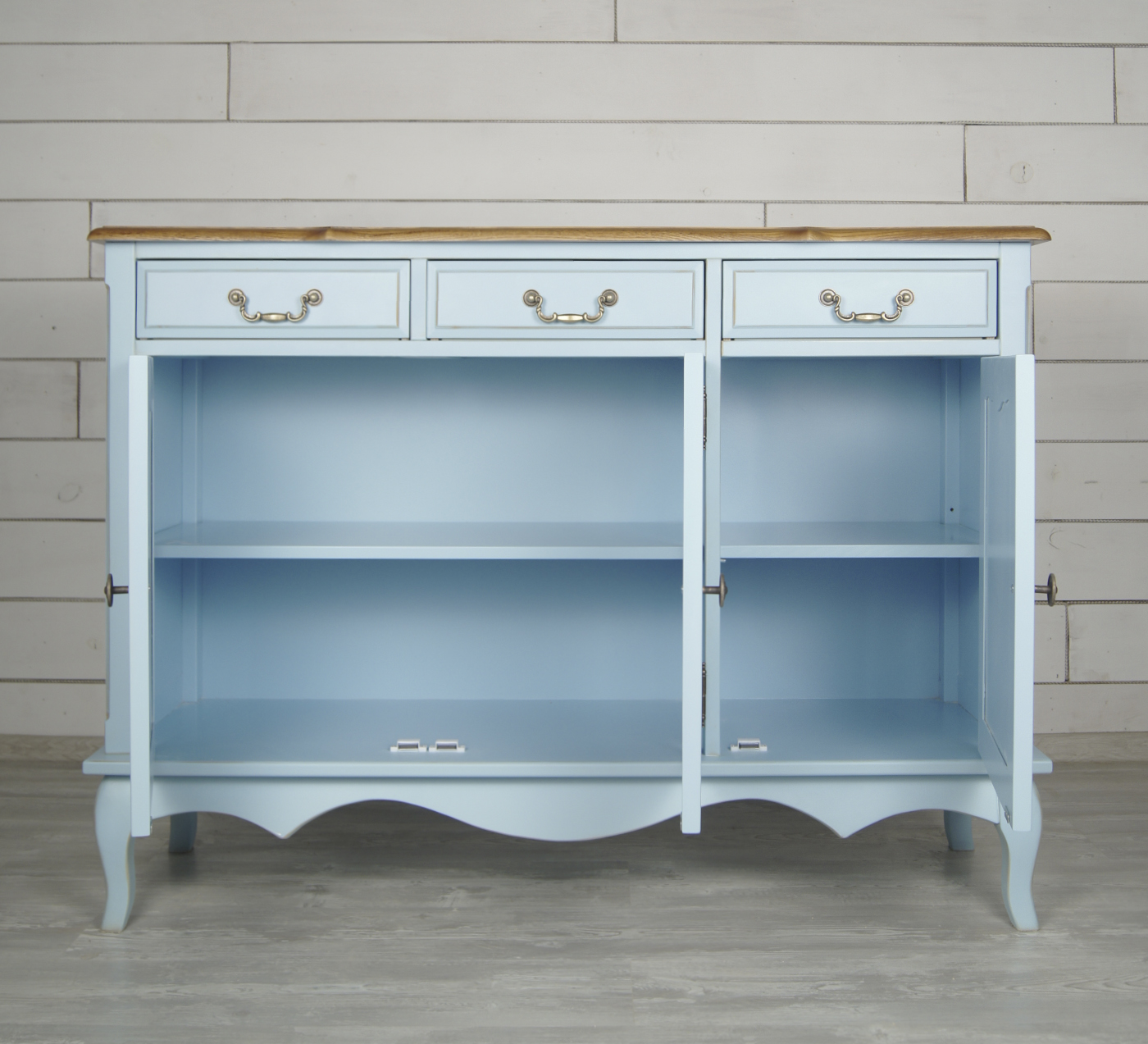 фото Комод "Leontina Blue" (3 ящика и 3 двери) арт ST9344B в интерьере