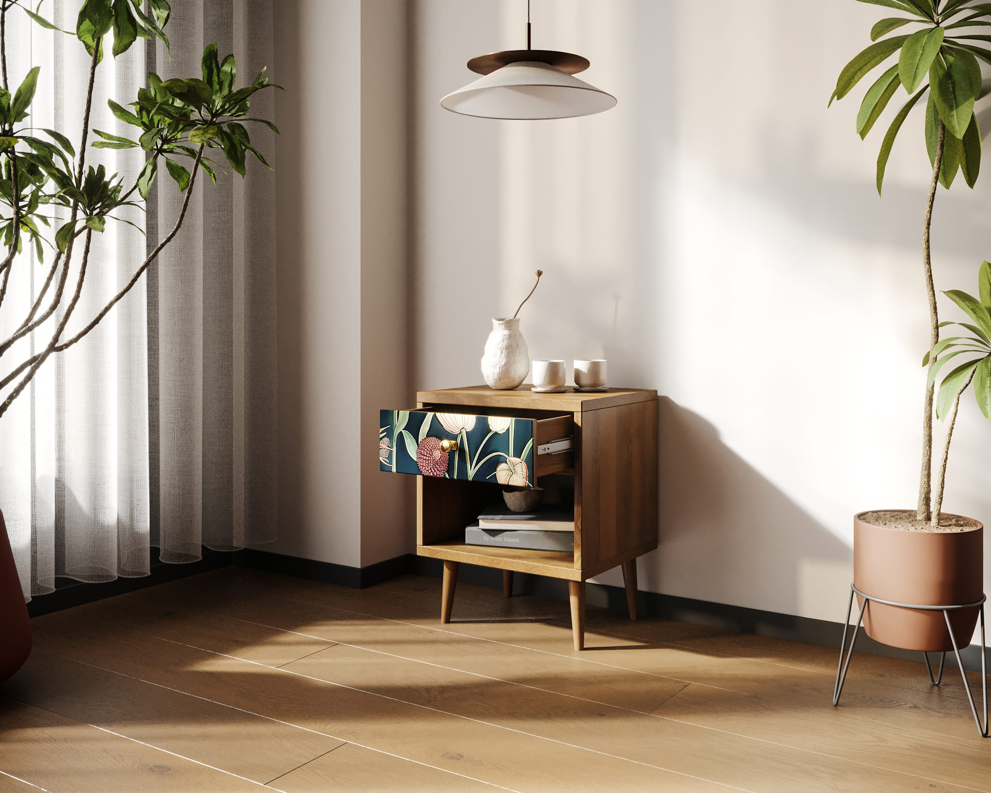 купить Тумбочка "Berber" с открытой полкой арт BB33/Print_54