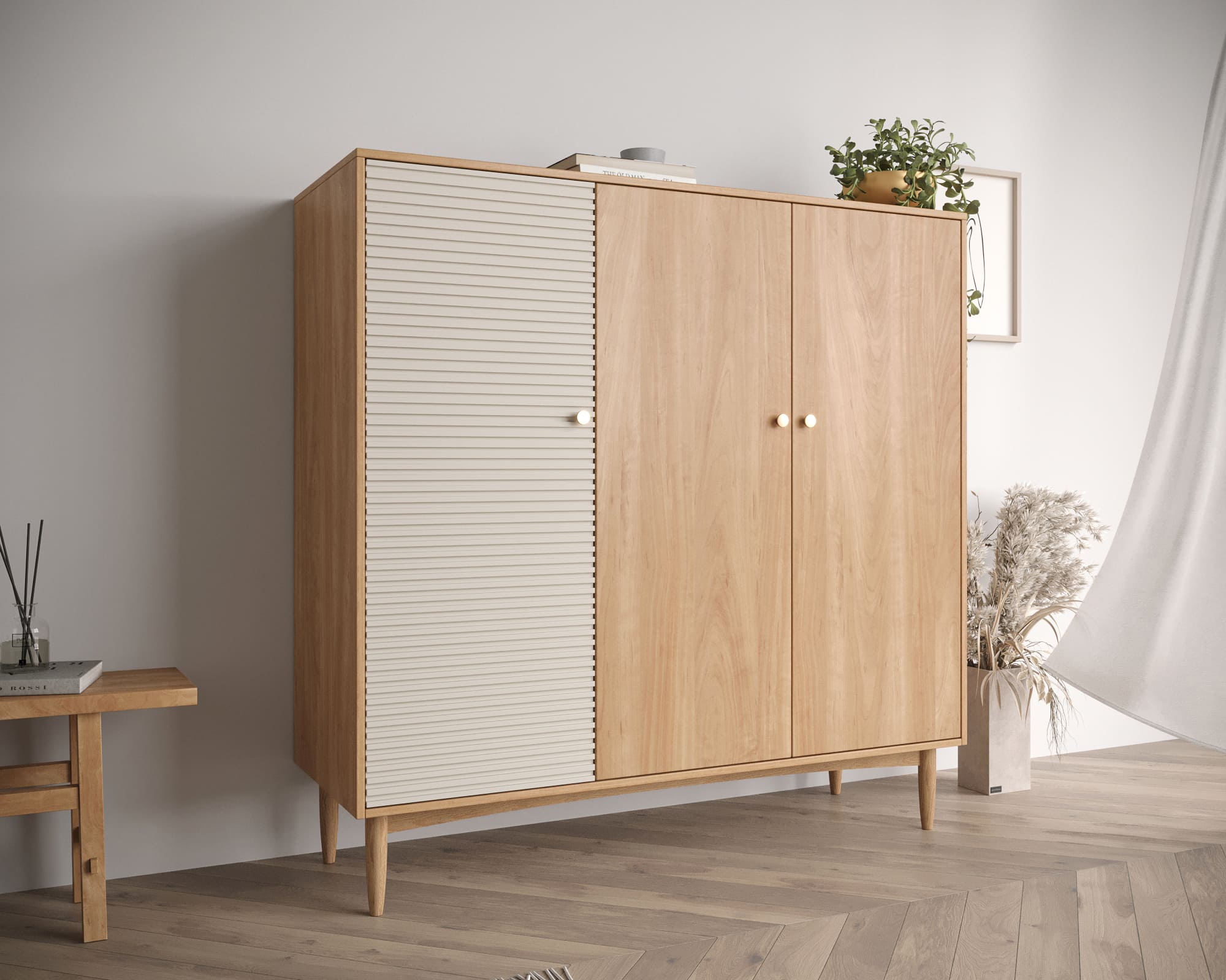 заказать Шкаф трехстворчатый низкий Bubble Solid арт BBL13S