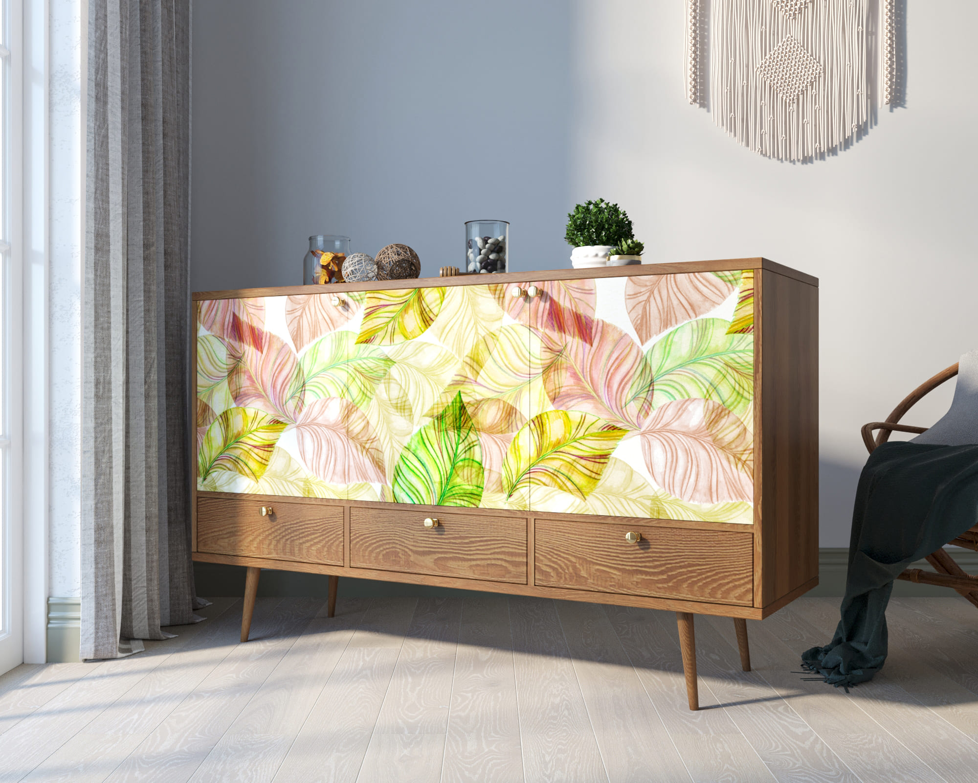 заказать Комод "Berber" три дверки и три ящика 29 принт арт BB24/Print_29