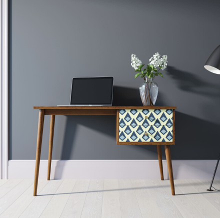 Стол рабочий "Berber" принт 13 с одной тумбой арт BB20/Print_13