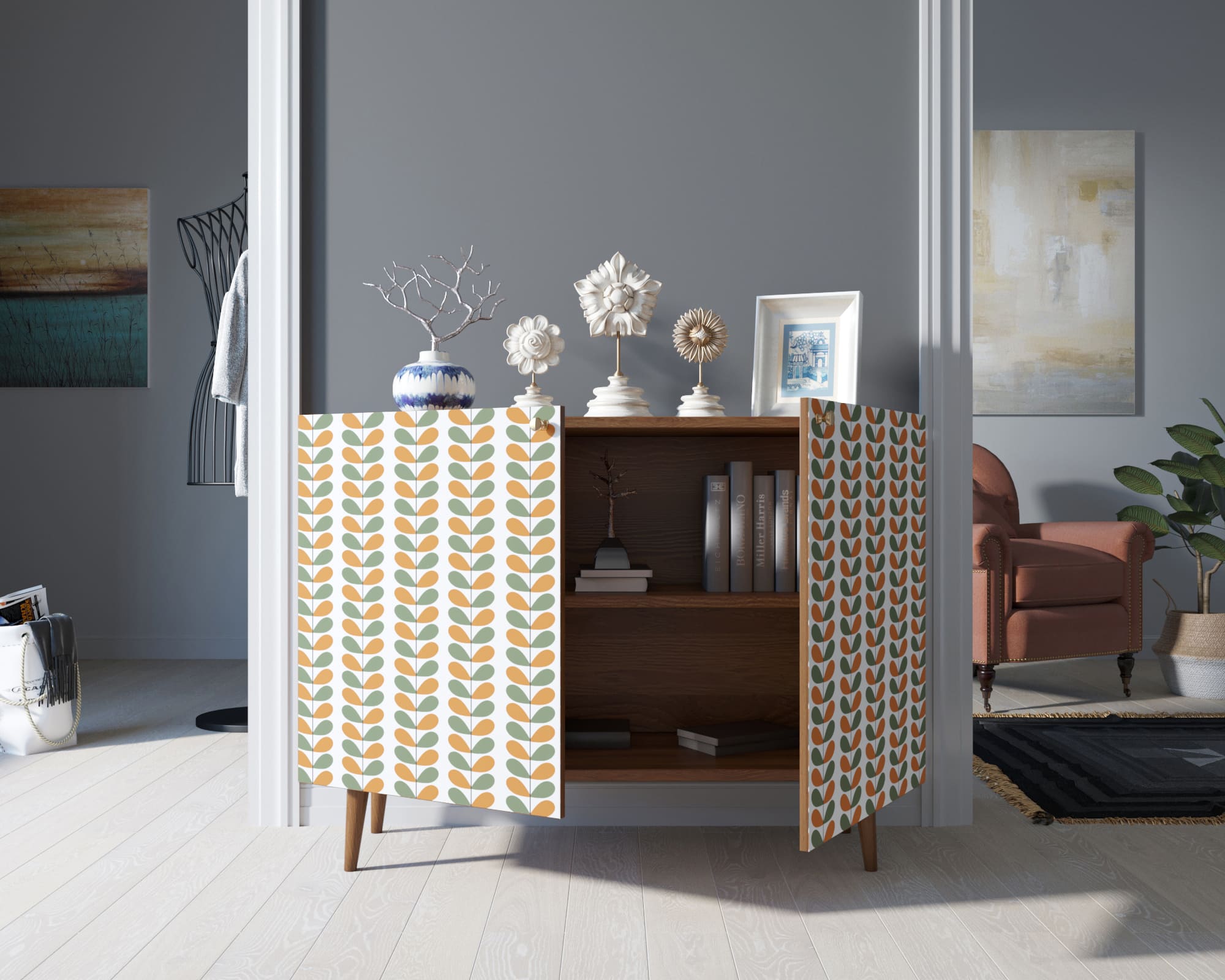 Комод с принтом 23 "Berber" две дверки арт BB04/Print_23 в интернет-магазине