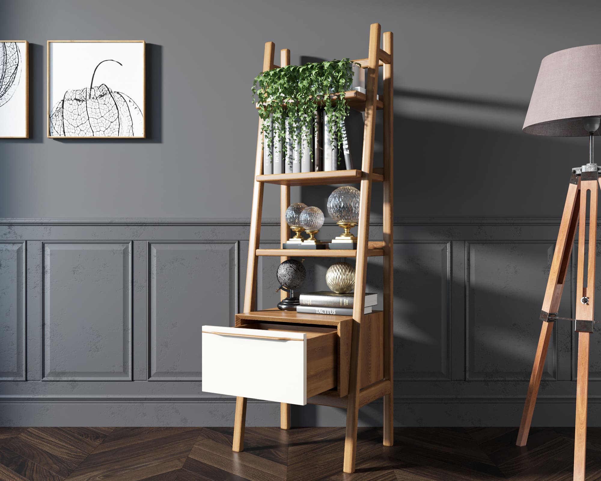 купить Узкий стеллаж "Bruni white" с открытыми полками арт BR29WH в Москве купить Узкий стеллаж "Bruni white" с открытыми полками арт BR29WH