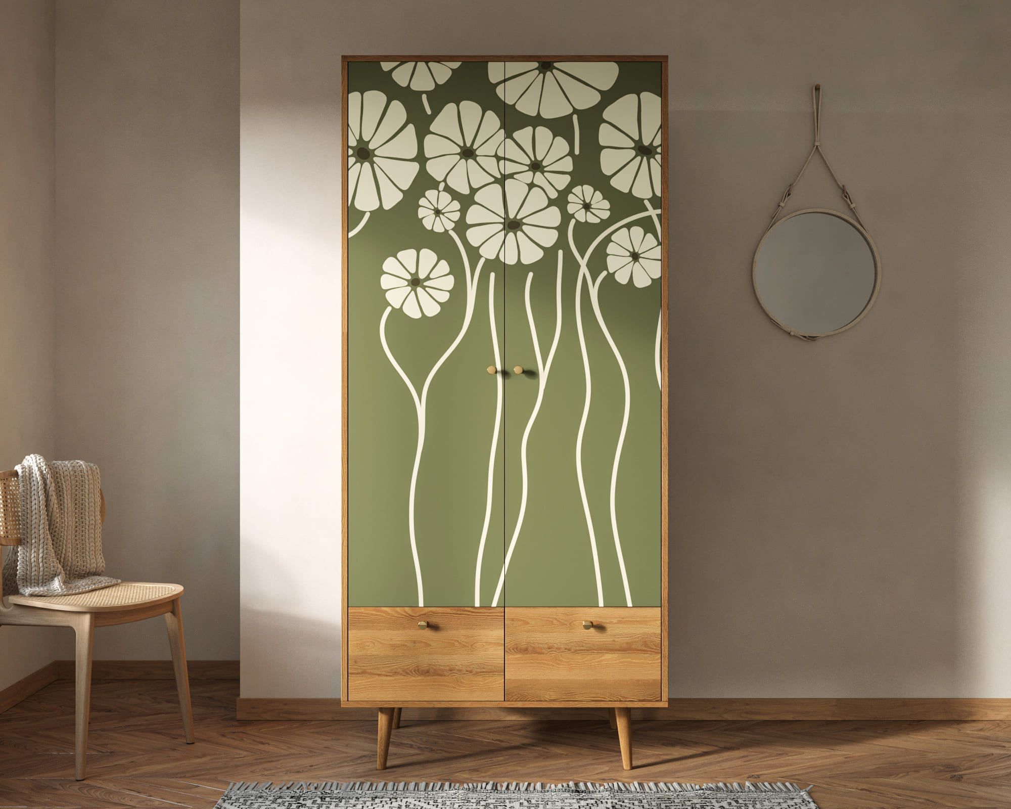 Шкаф двухстворчатый "Berber" арт BB16/Print_53 в интернет-магазине