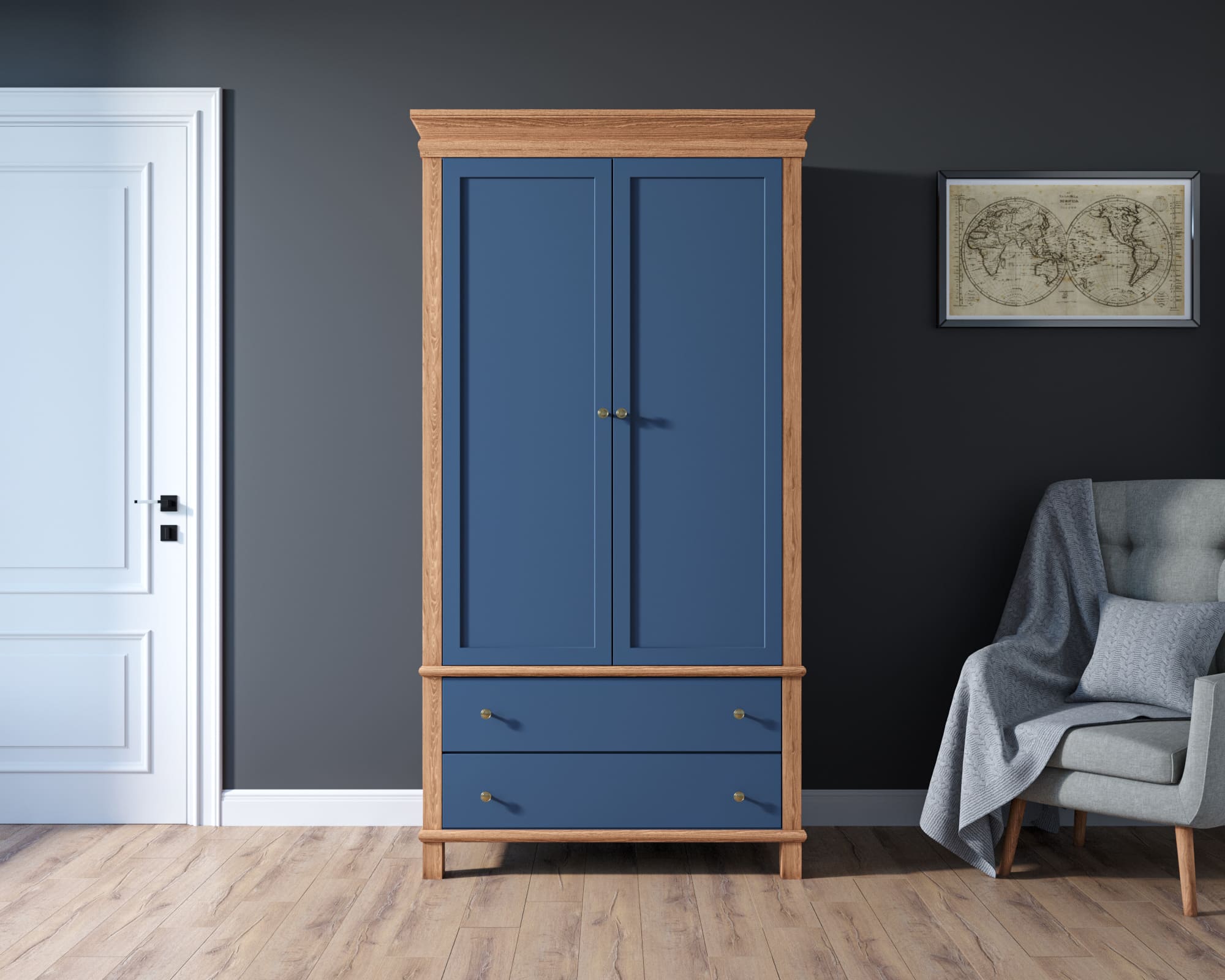 Шкаф двухстворчатый "Jules Verne" из березы и ясеня арт JV27ETGYB в интернет-магазине