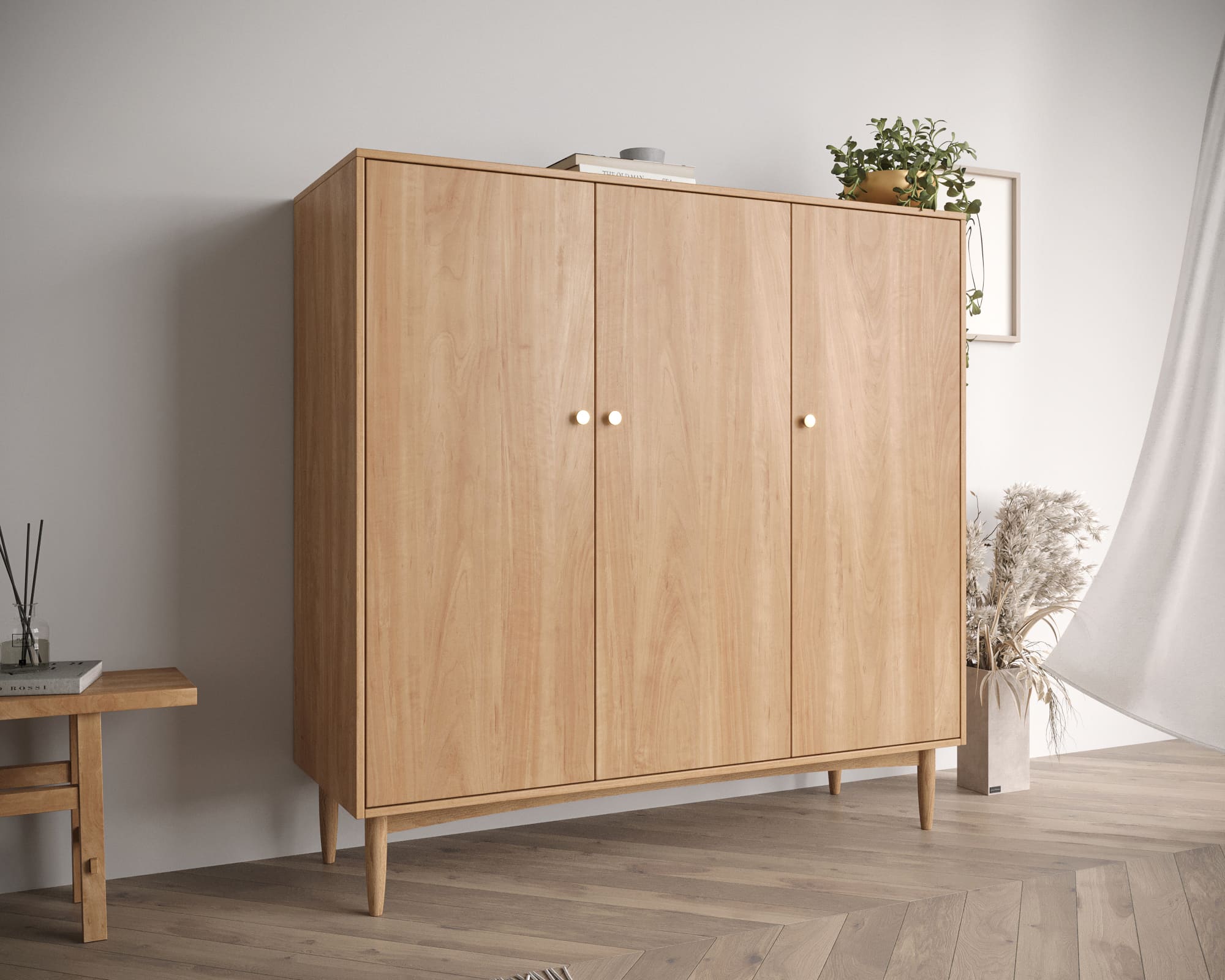 заказать Шкаф трехстворчатый низкий Bubble Solid арт BBL04S