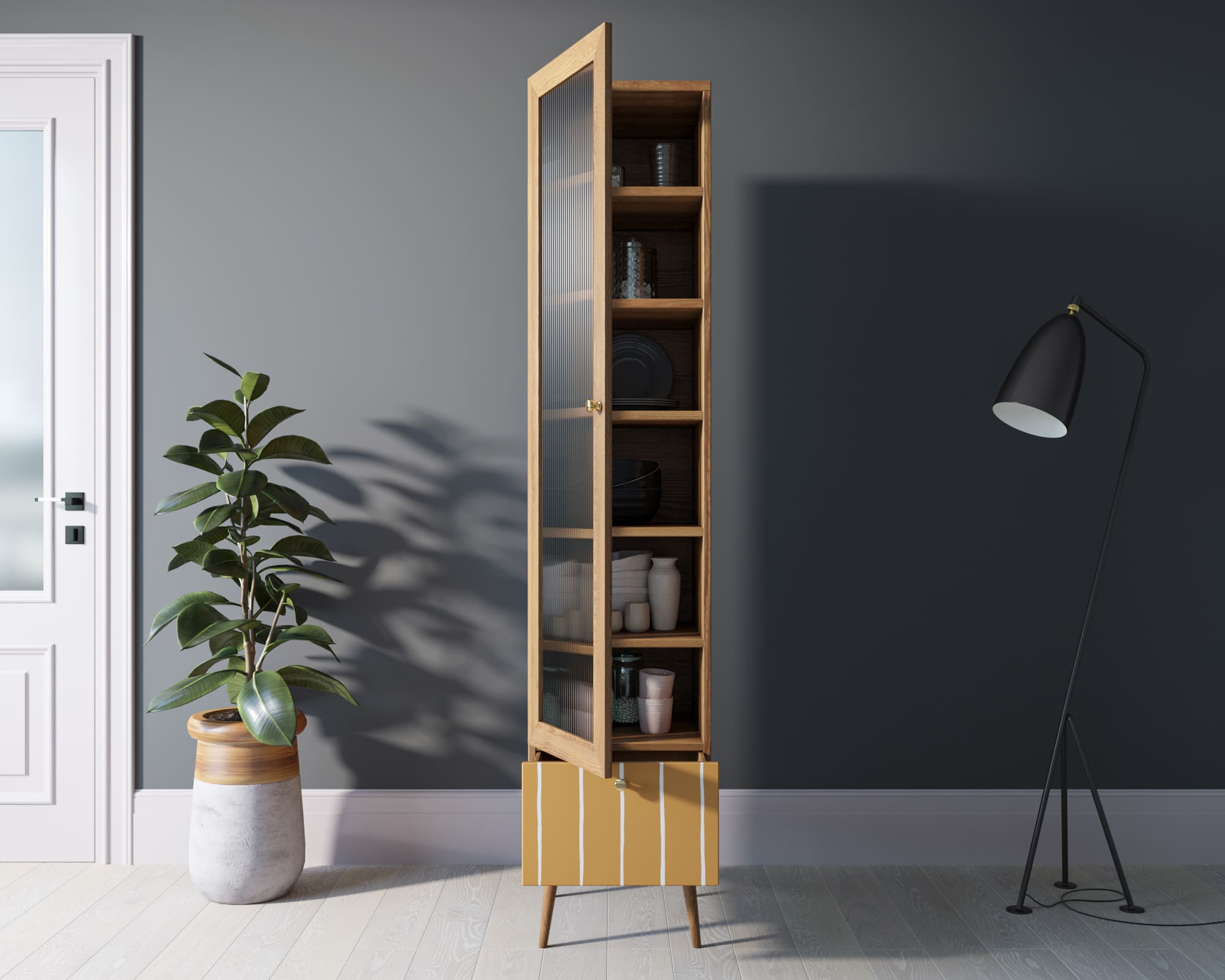 купить Буфет "Berber" одностворчатый с ящиком принт 43 арт BB48/Print_43