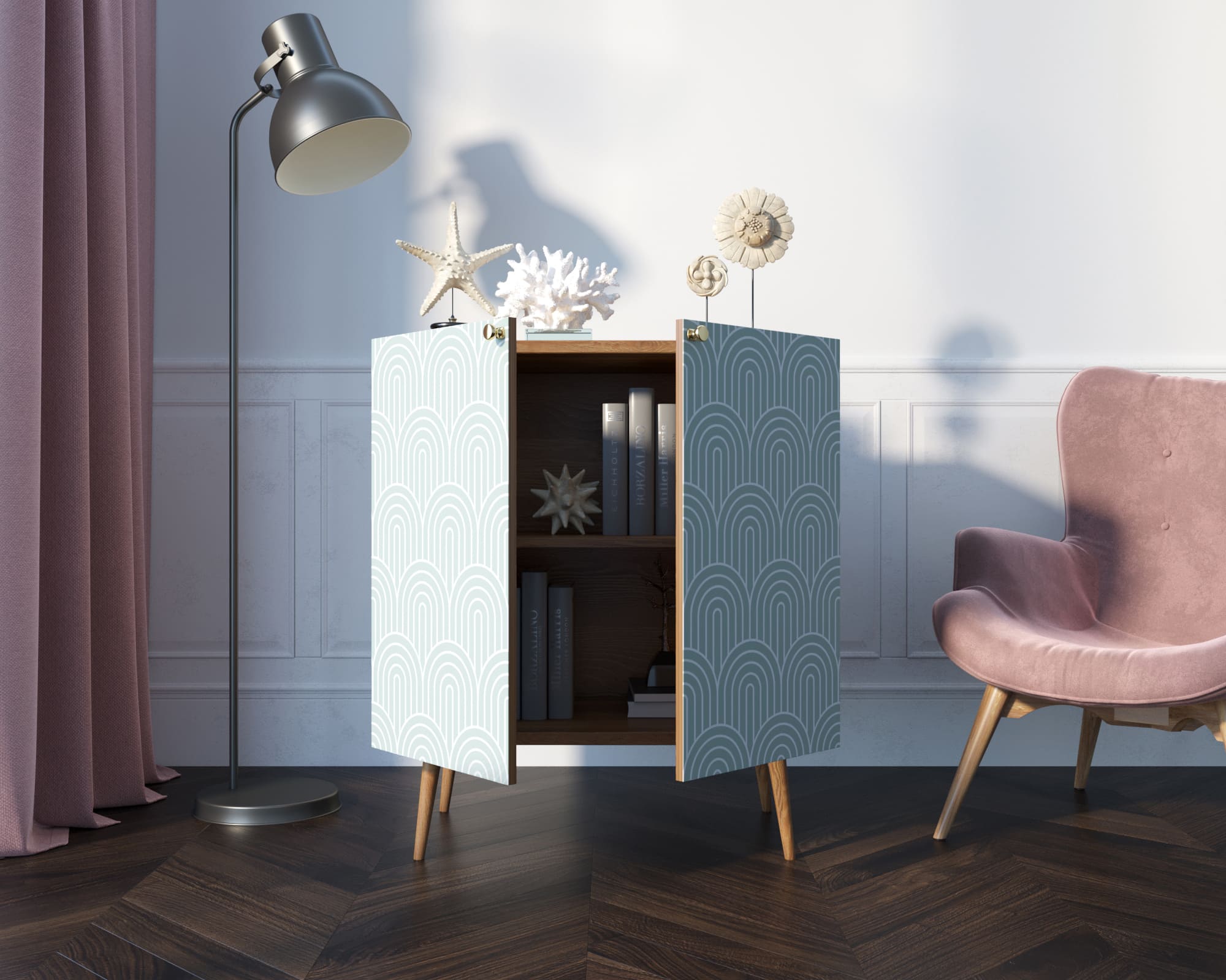 купить Комод "Berber" две дверки малый 34 принт арт BB38/Print_34