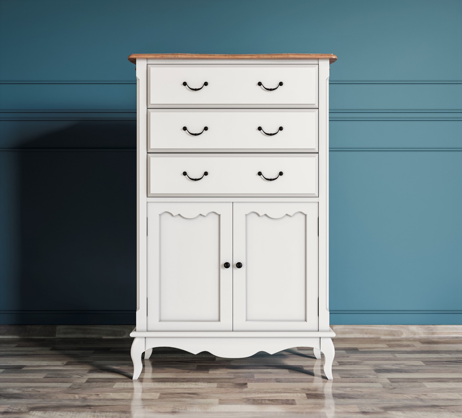 фото Комод Leontina три ящика две дверки арт ST9354 в Москве фото Комод Leontina три ящика две дверки арт ST9354