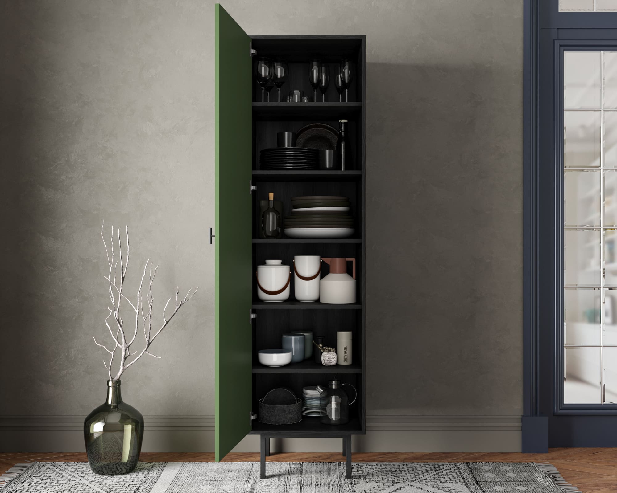 купить Шкаф c одной дверкой "Emerson" арт EM101/green/L