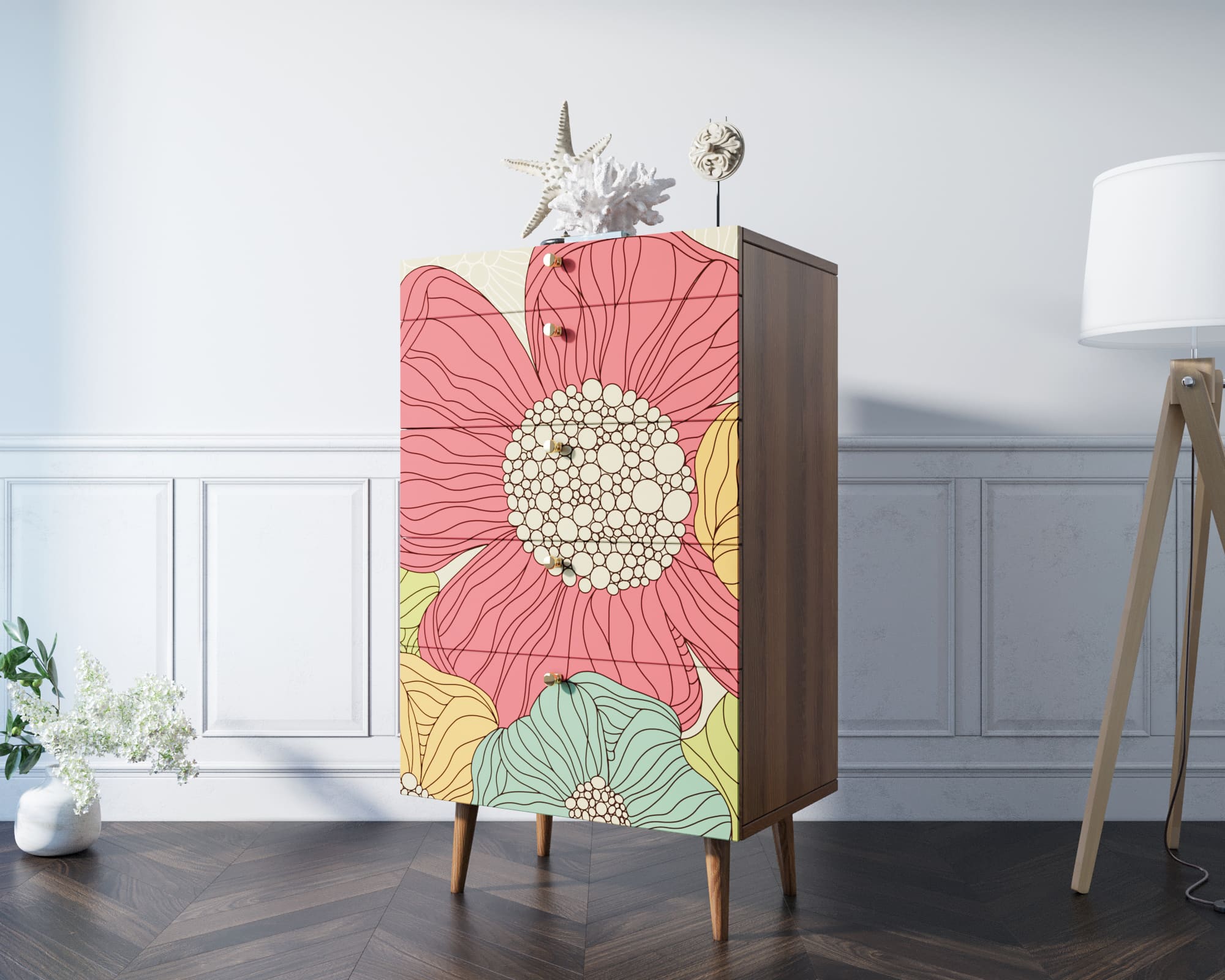 фото Комод высокий "Berber" принт 5 арт BB10/Print_05