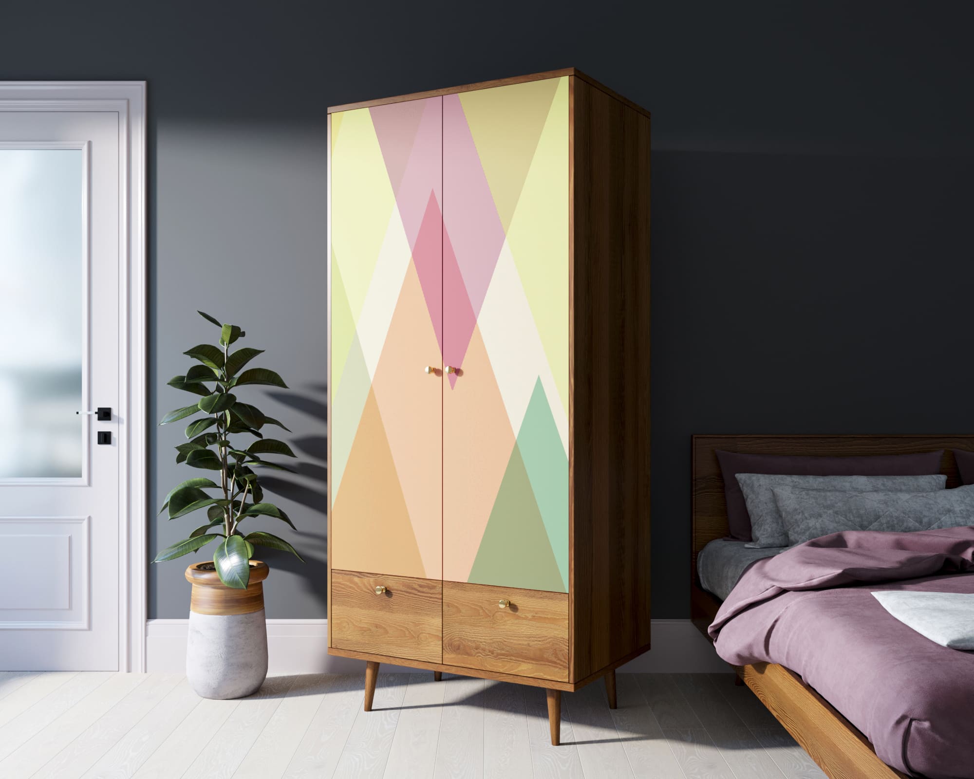 фото Шкаф двухстворчатый "Berber" принт 16 арт BB16/Print_16