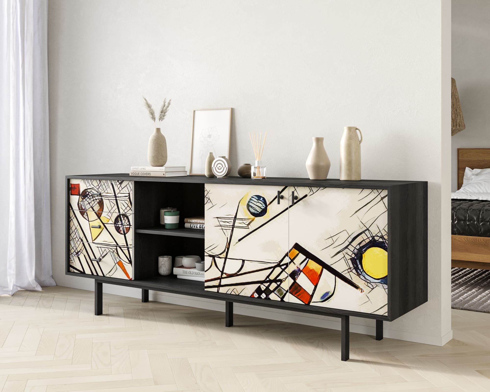 заказать Комод с дверками и нишей "Emerson" by Kandinsky арт EM15/Print_01