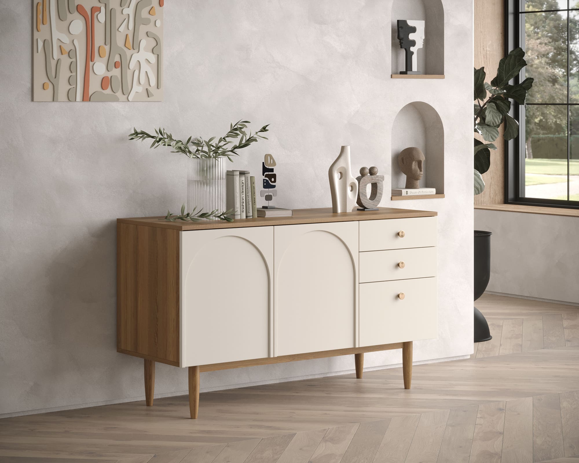 заказать Комод с двумя дверками и ящиками "Arka" AR05 в Москве заказать Комод с двумя дверками и ящиками "Arka" AR05