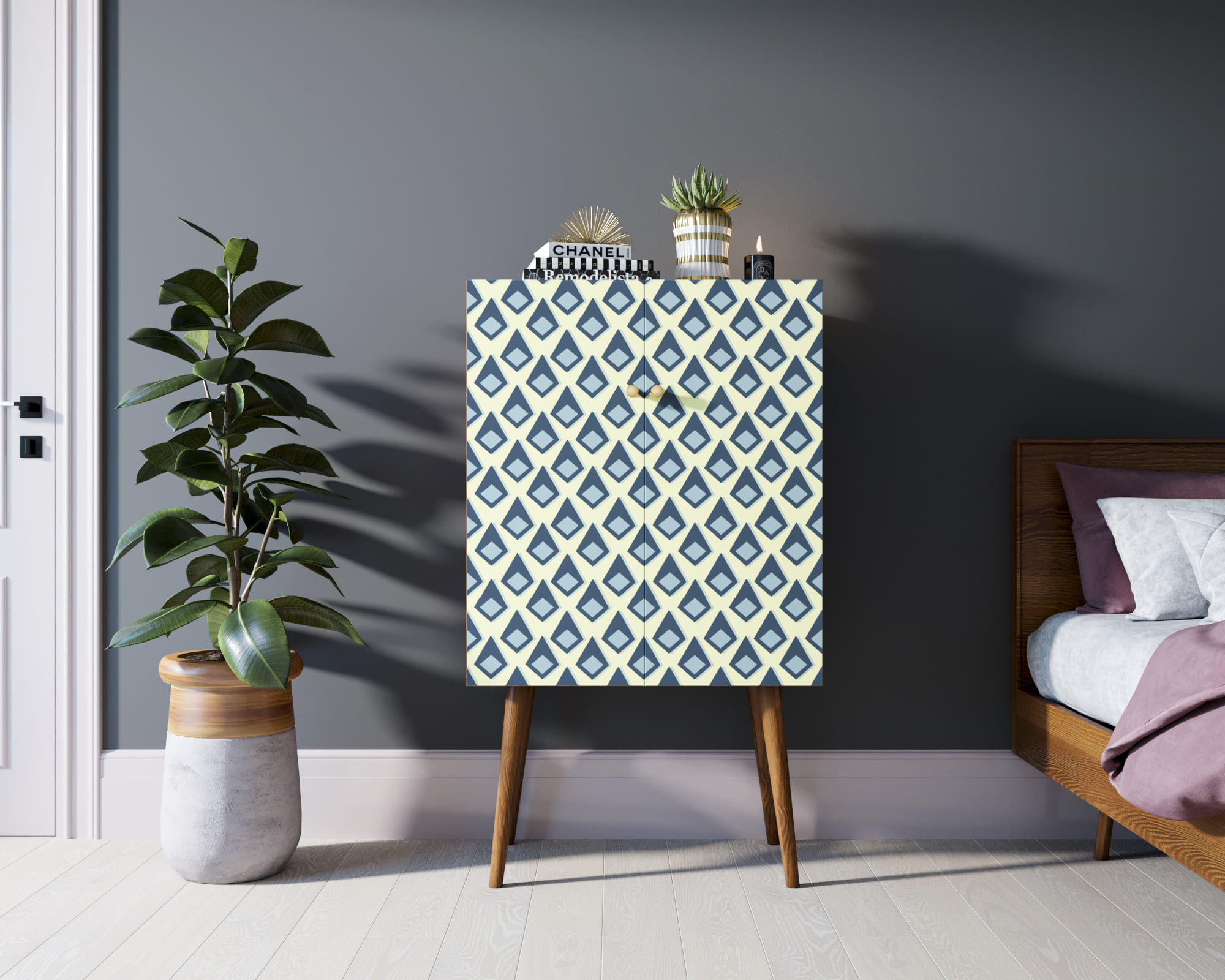 Комод на высоких ножках "Berber" 13 принт арт BB09/Print_13 в интерьере в Москве Комод на высоких ножках "Berber" 13 принт арт BB09/Print_13 в интерьере