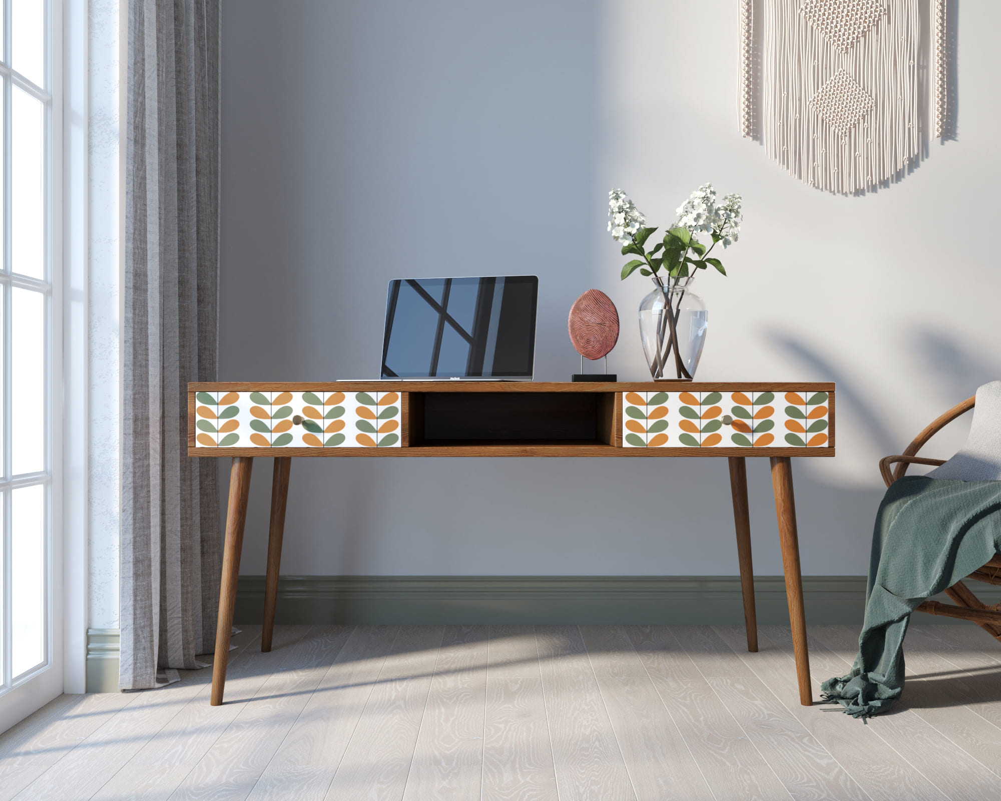 Стол рабочий "Berber" принт 23 арт BB18/Print_23 в интерьере