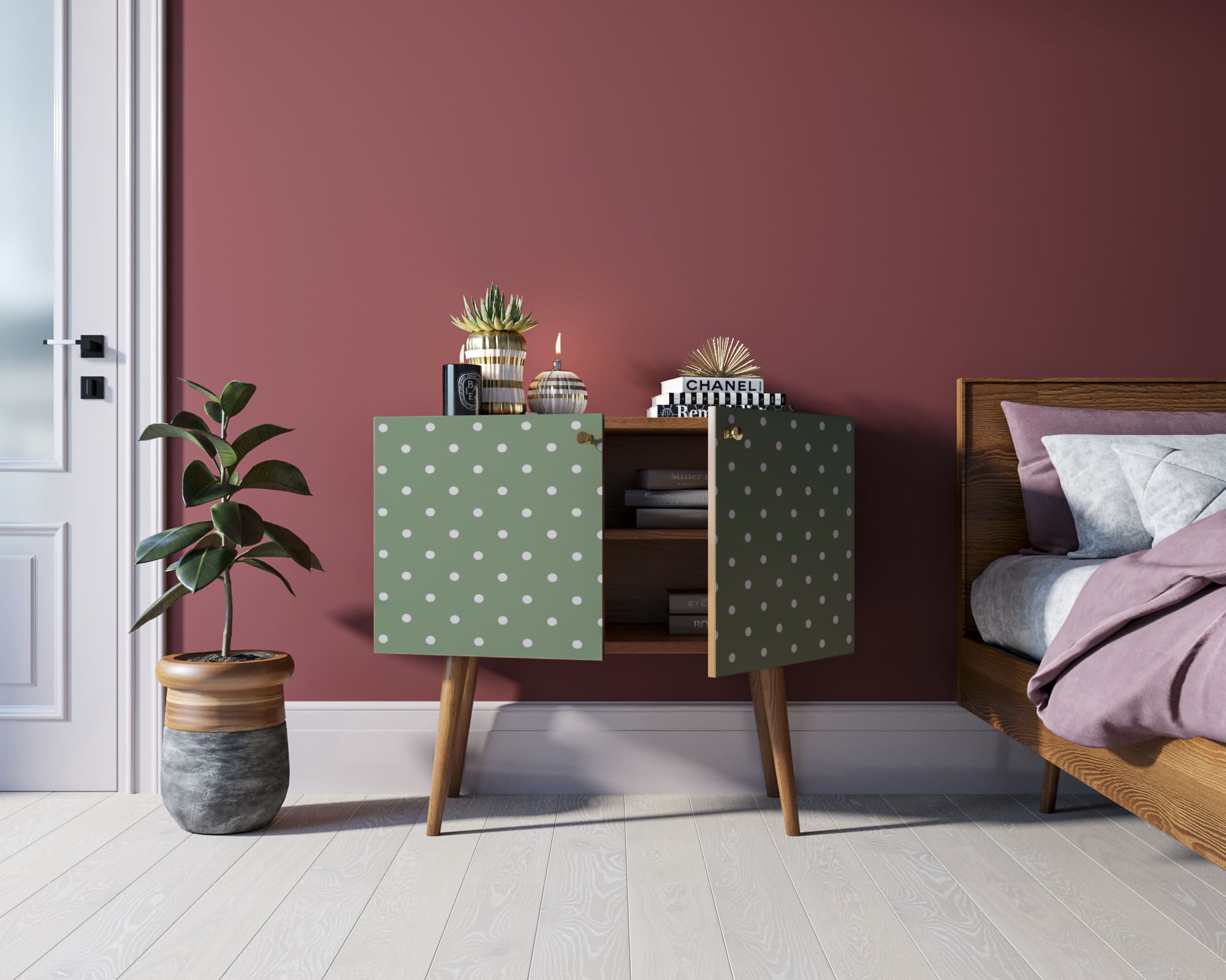 Комод на высоких ножках "Berber" малый принт 12 арт BB13/Print_12 в интернет-магазине