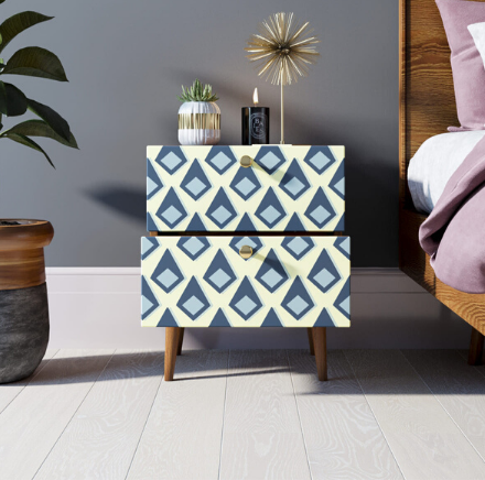 купить Тумбочка "Berber" с двумя ящиками 13 принт арт BB03/Print_13, разноцветная