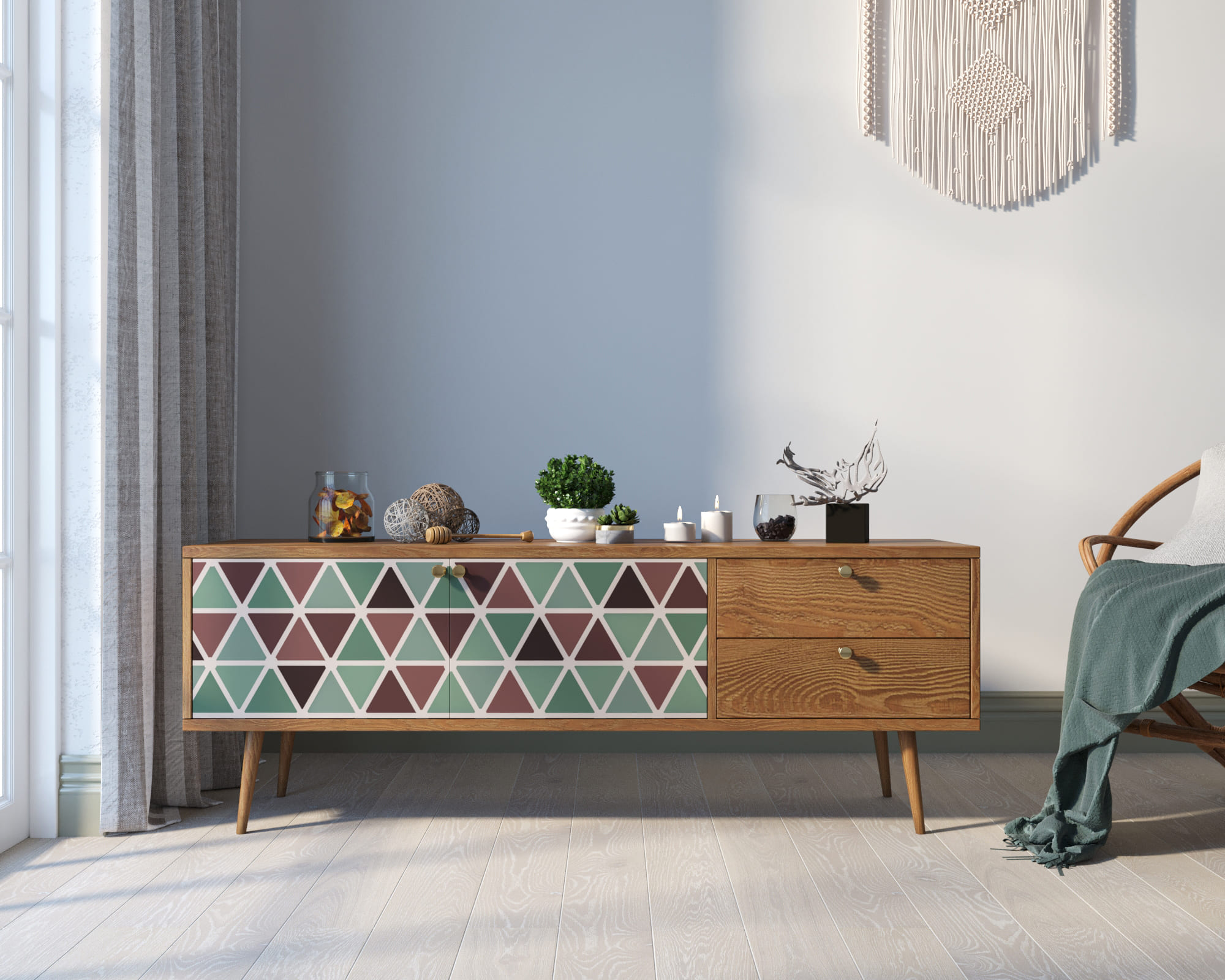 Комод "Berber" два ящика и две дверки 26 принт арт BB27/Print_26 в интернет-магазине