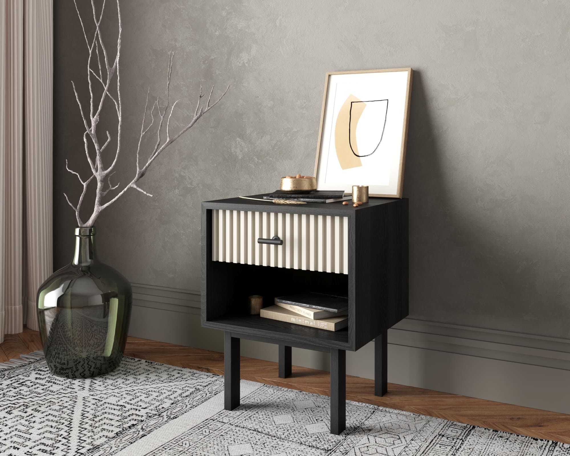 заказать Тумбочка с верхним ящиком "Emerson" арт EM11/milky/L в Москве заказать Тумбочка с верхним ящиком "Emerson" арт EM11/milky/L